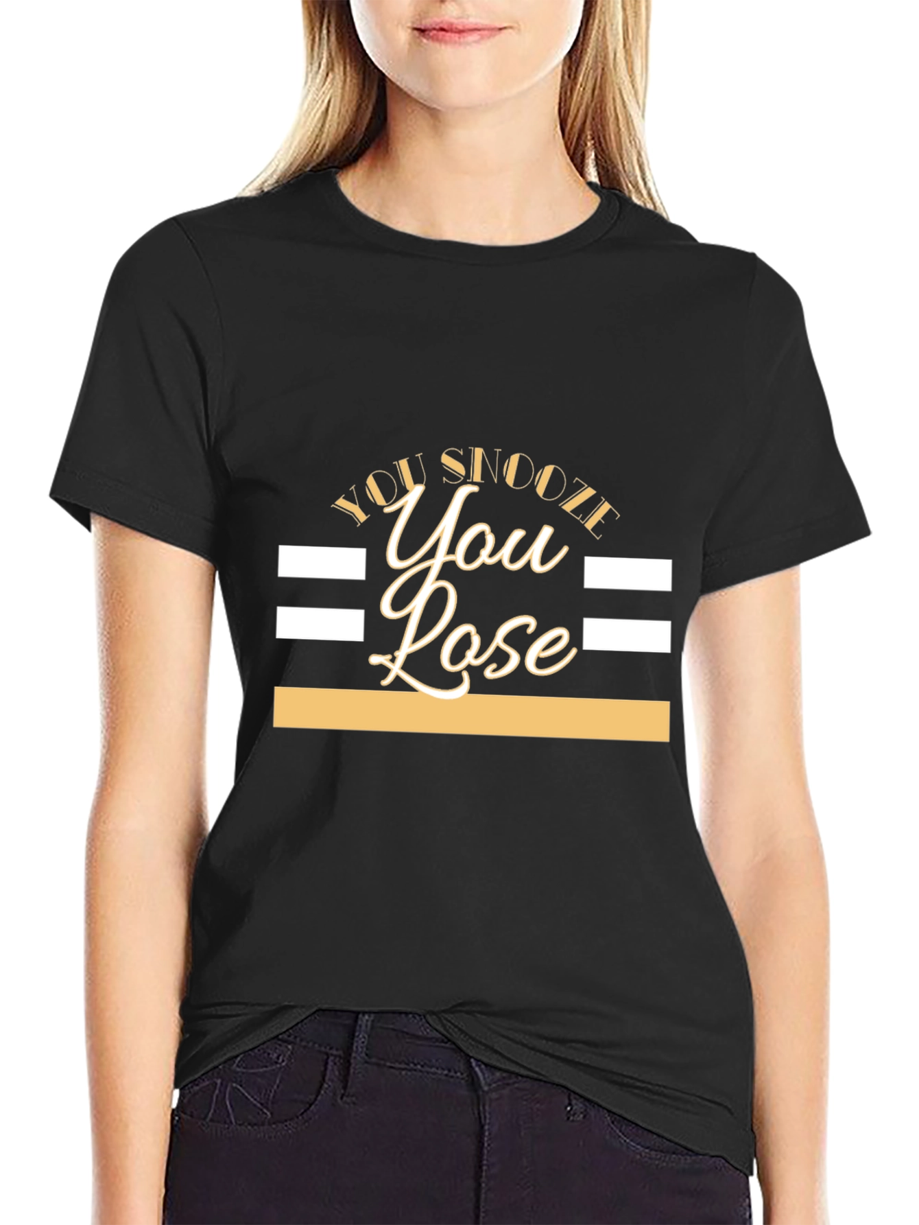 You Snooze You Lose Graphic Tee - Black T-Shirt