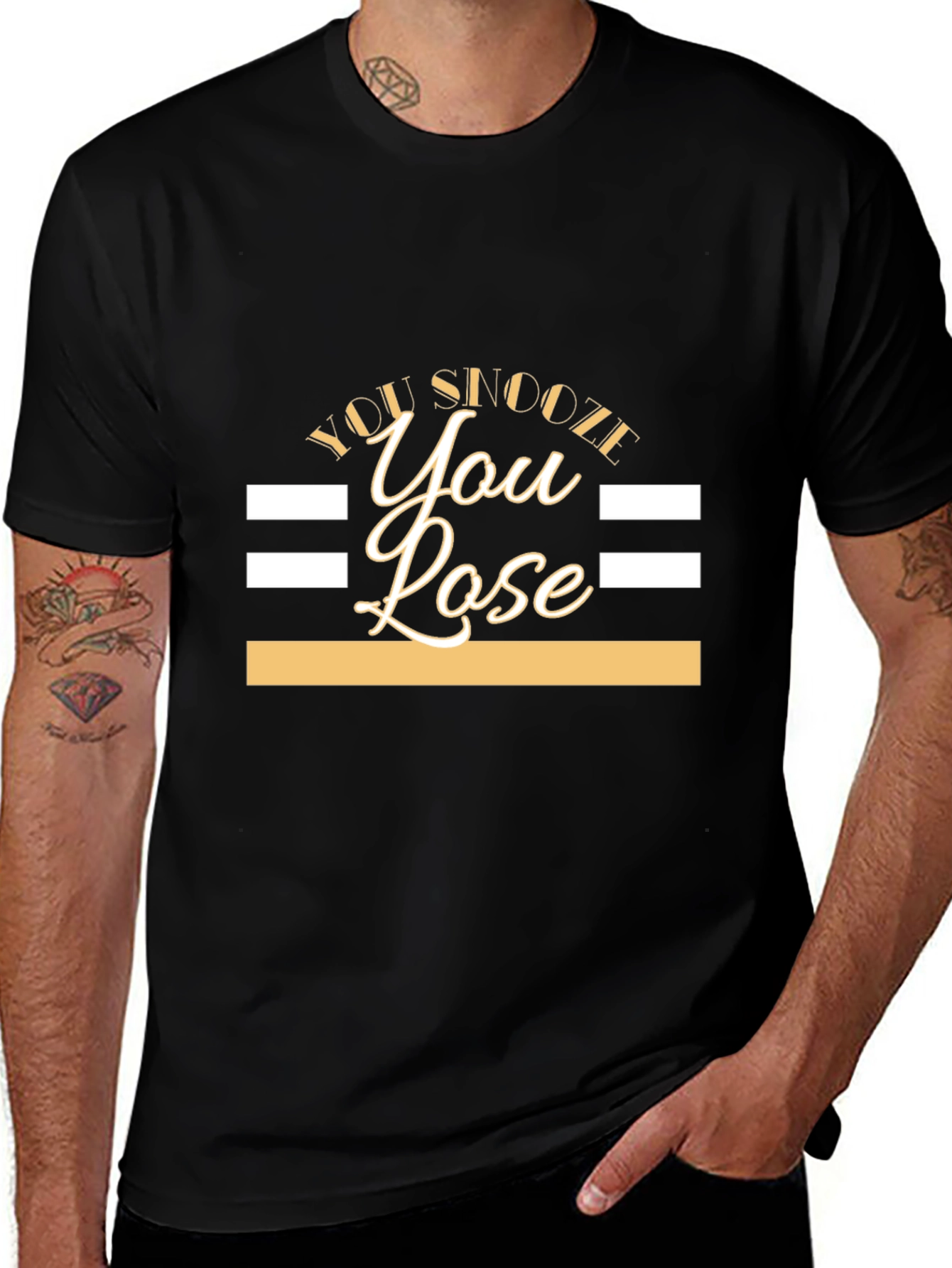 You Snooze You Lose Graphic Tee - Black T-Shirt