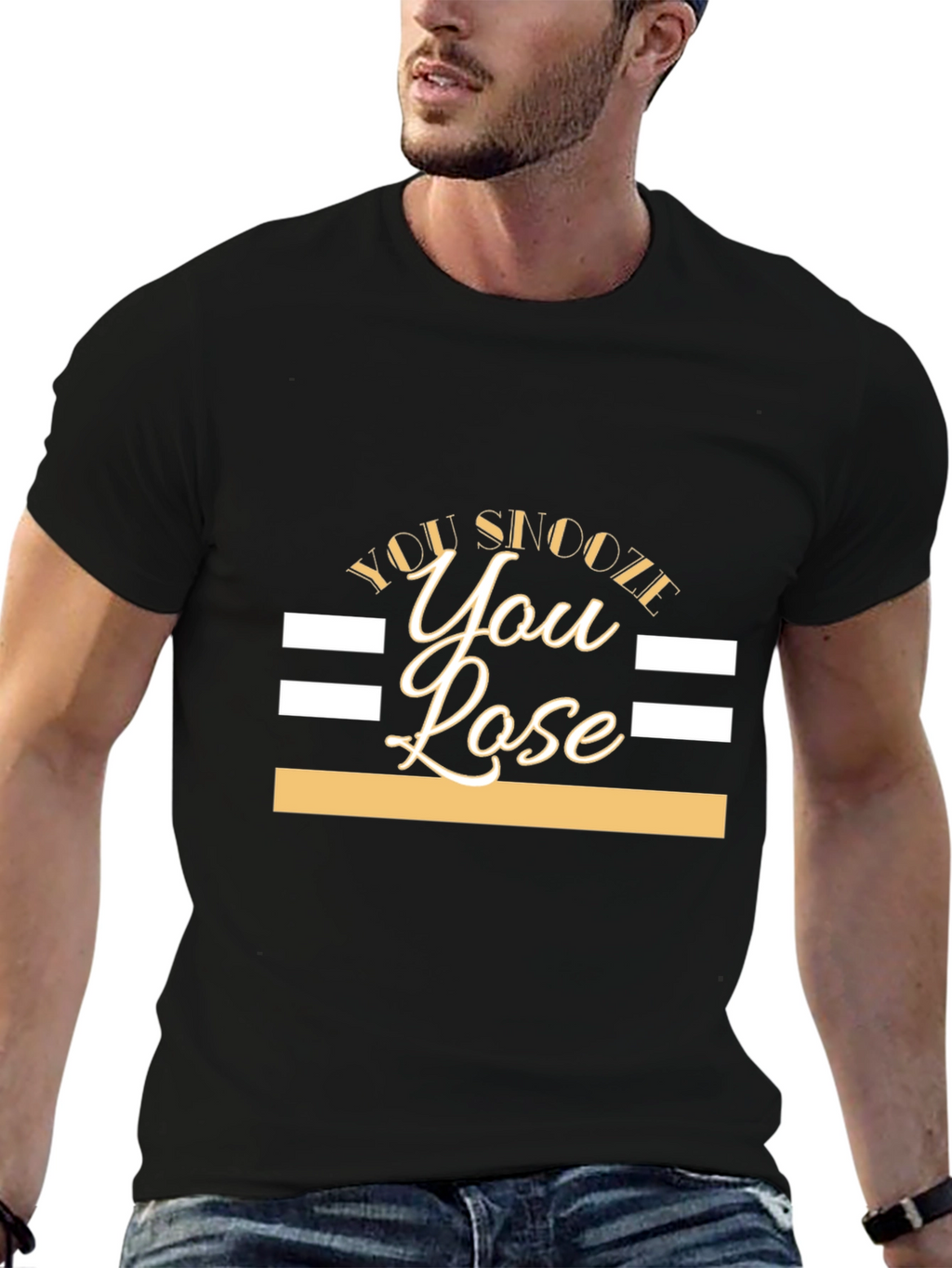 You Snooze You Lose Graphic Tee - Black T-Shirt
