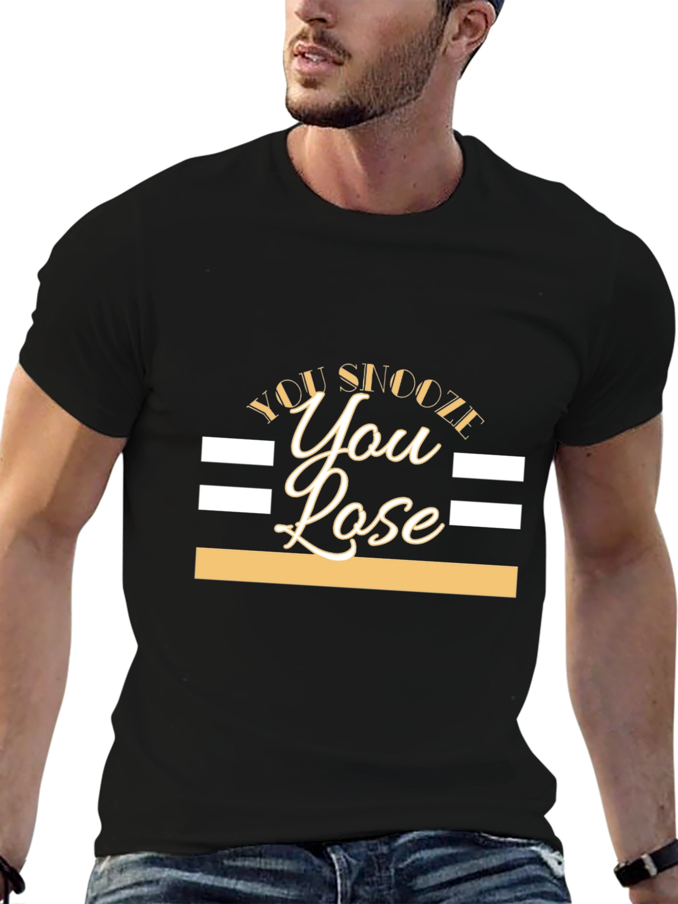 You Snooze You Lose Graphic Tee - Black T-Shirt