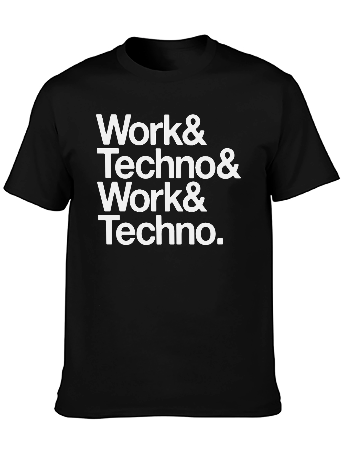 Work & Techno Graphic Print Crew Neck T-Shirt
