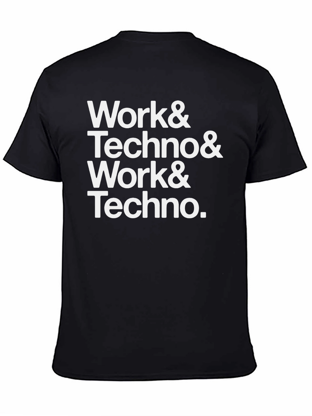 Work & Techno Graphic Print Crew Neck T-Shirt