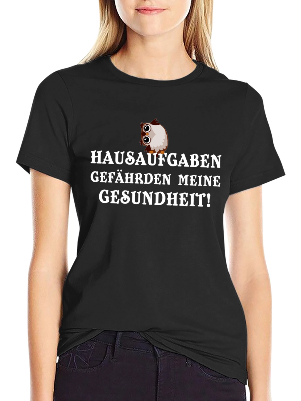 Hausaufgaben T-Shirt: Funny German Homework Owl Tee