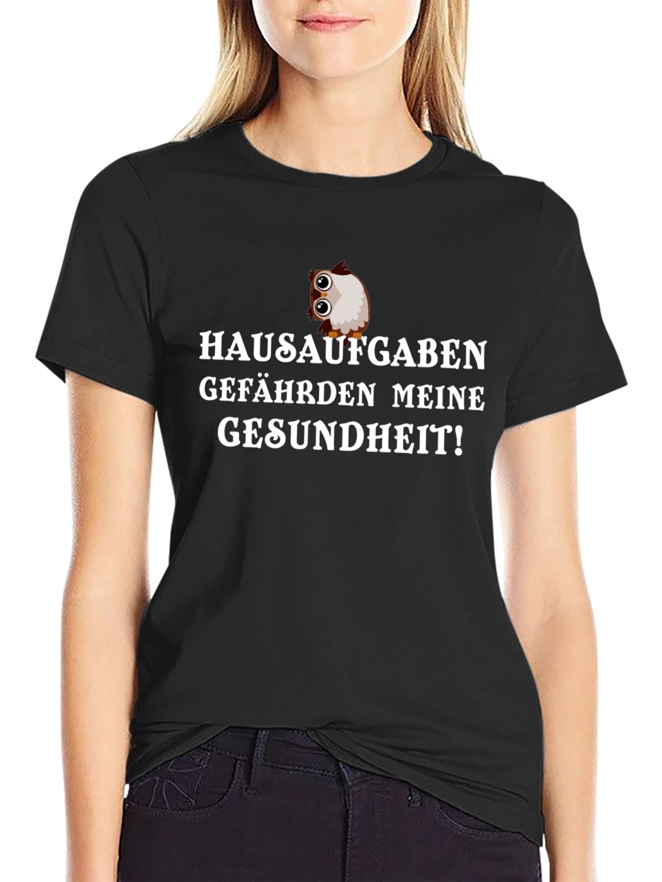 Hausaufgaben T-Shirt: Funny German Homework Owl Tee