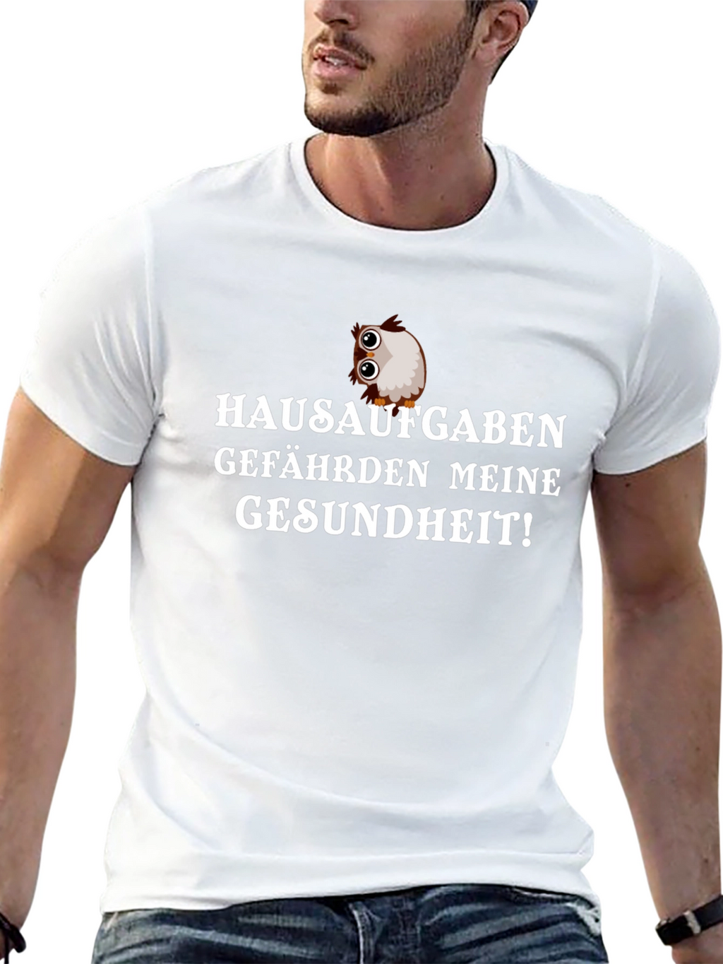 Hausaufgaben T-Shirt: Funny German Homework Owl Tee