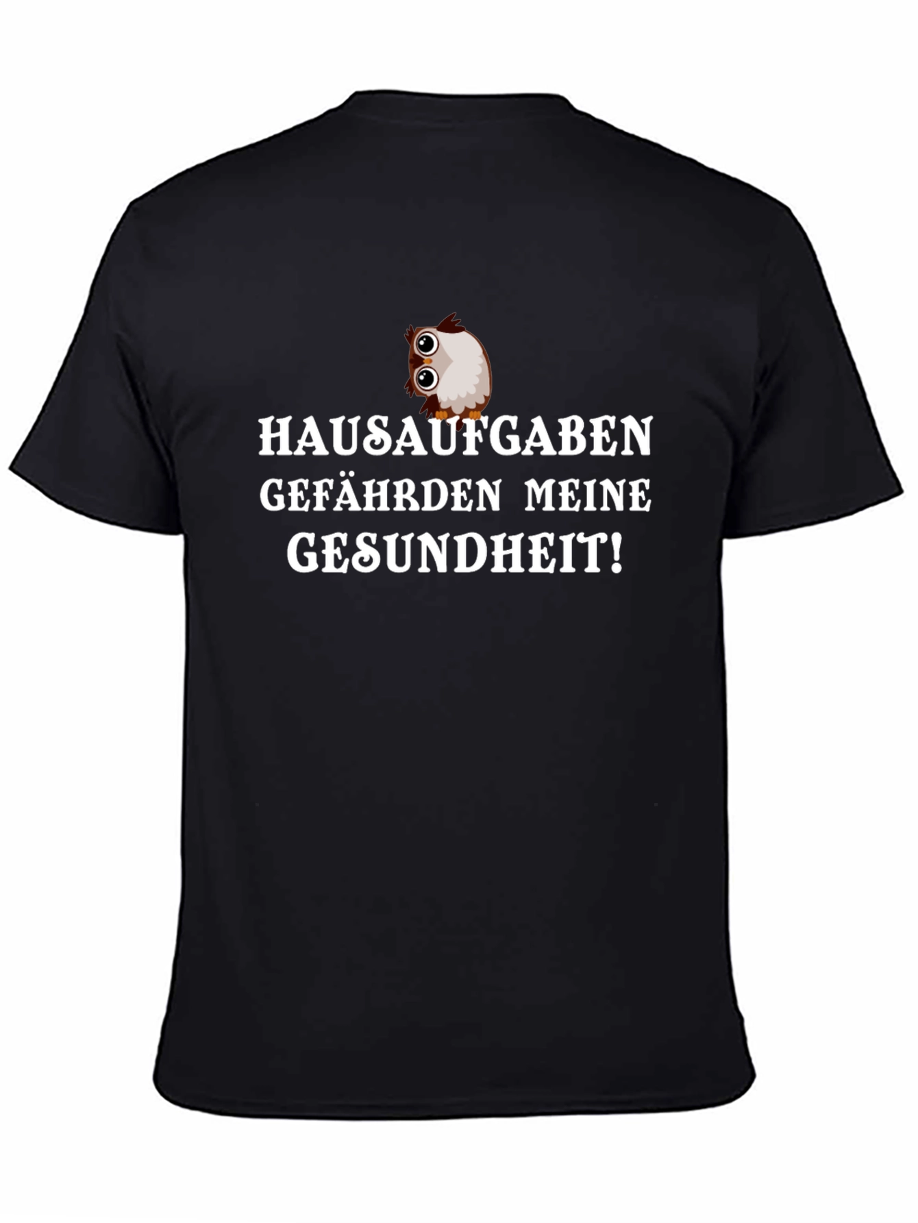 Hausaufgaben T-Shirt: Funny German Homework Owl Tee