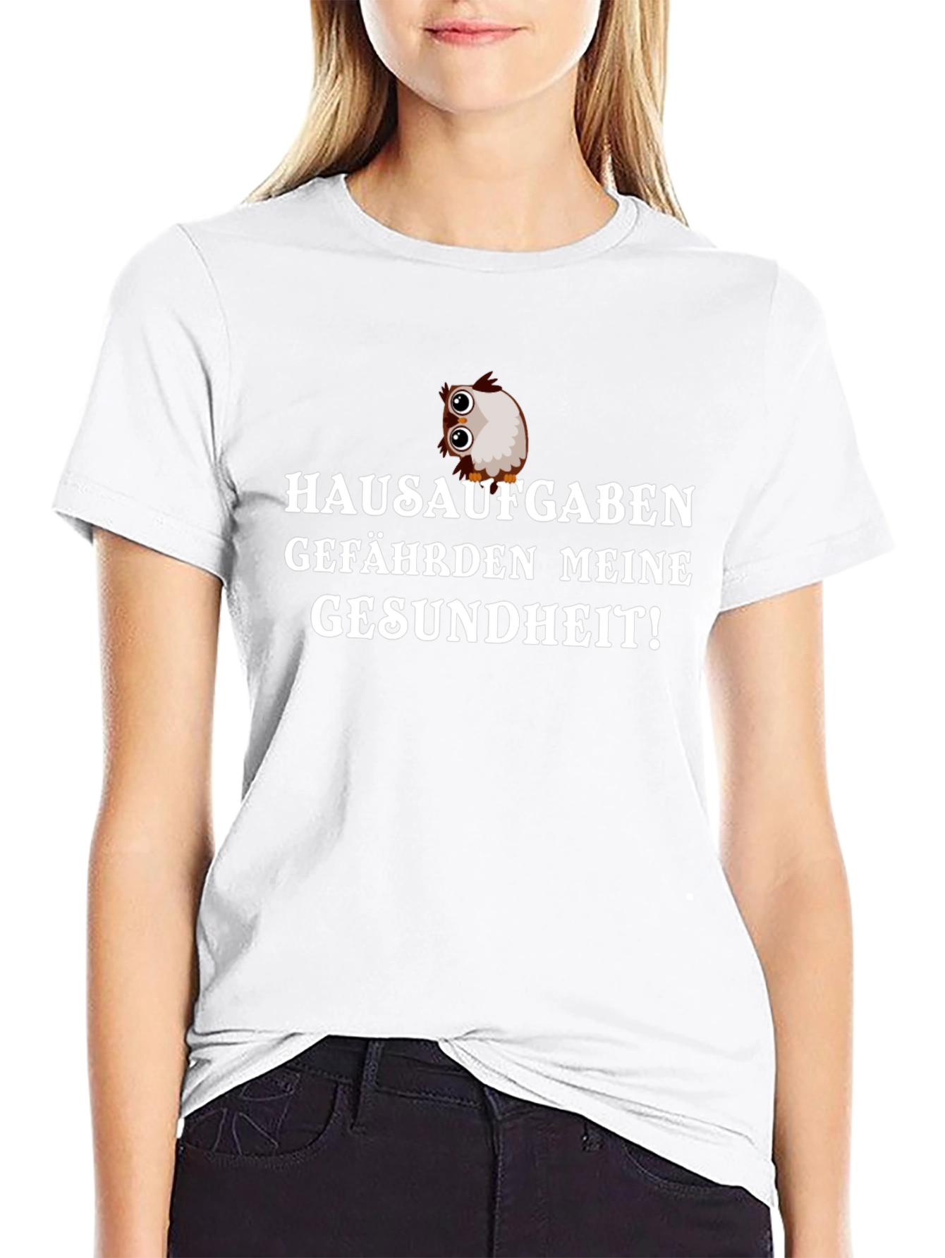 Hausaufgaben T-Shirt: Funny German Homework Owl Tee