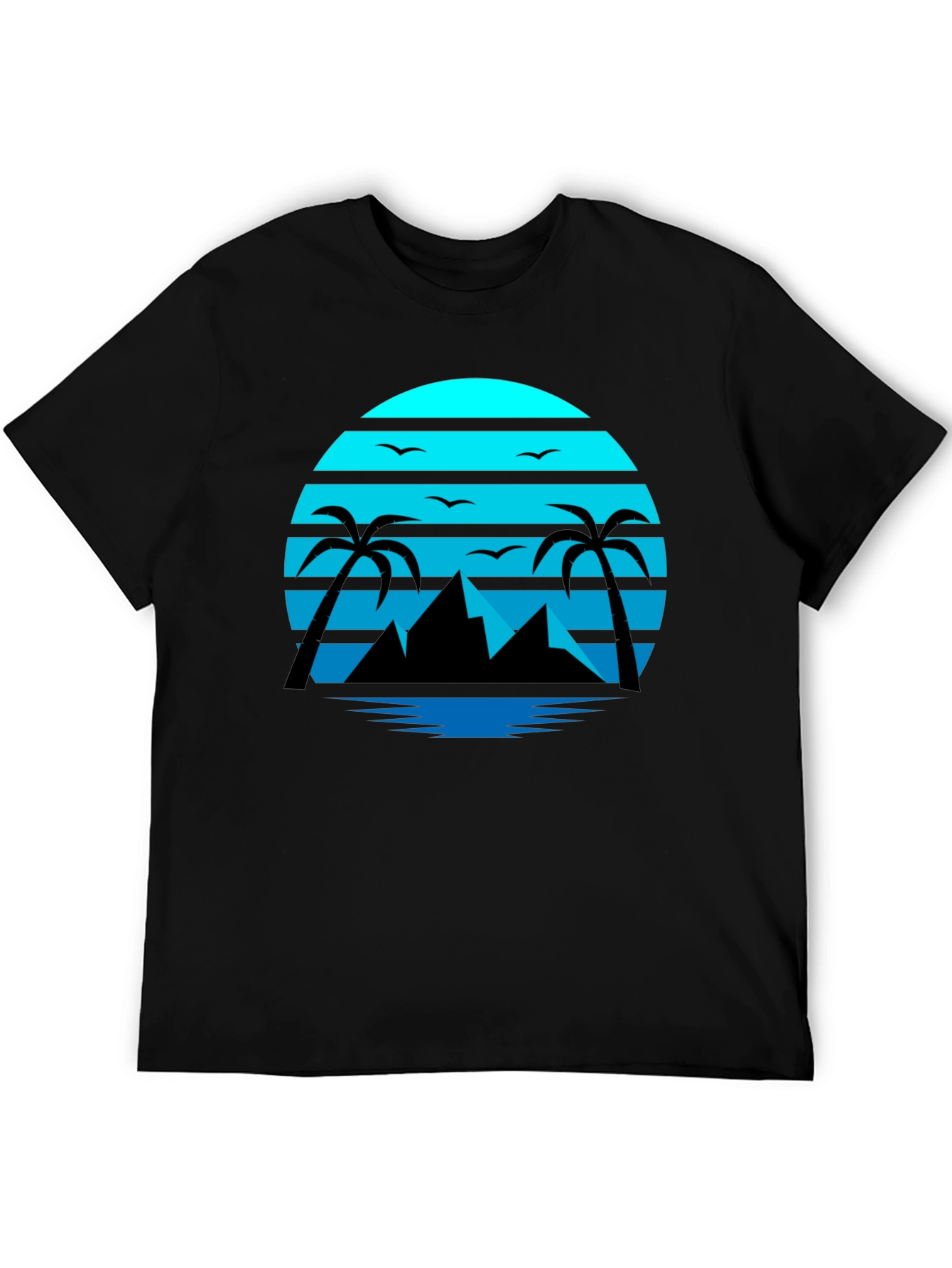 Retro Sunset Beach T-Shirt Palm Tree Graphic Tee