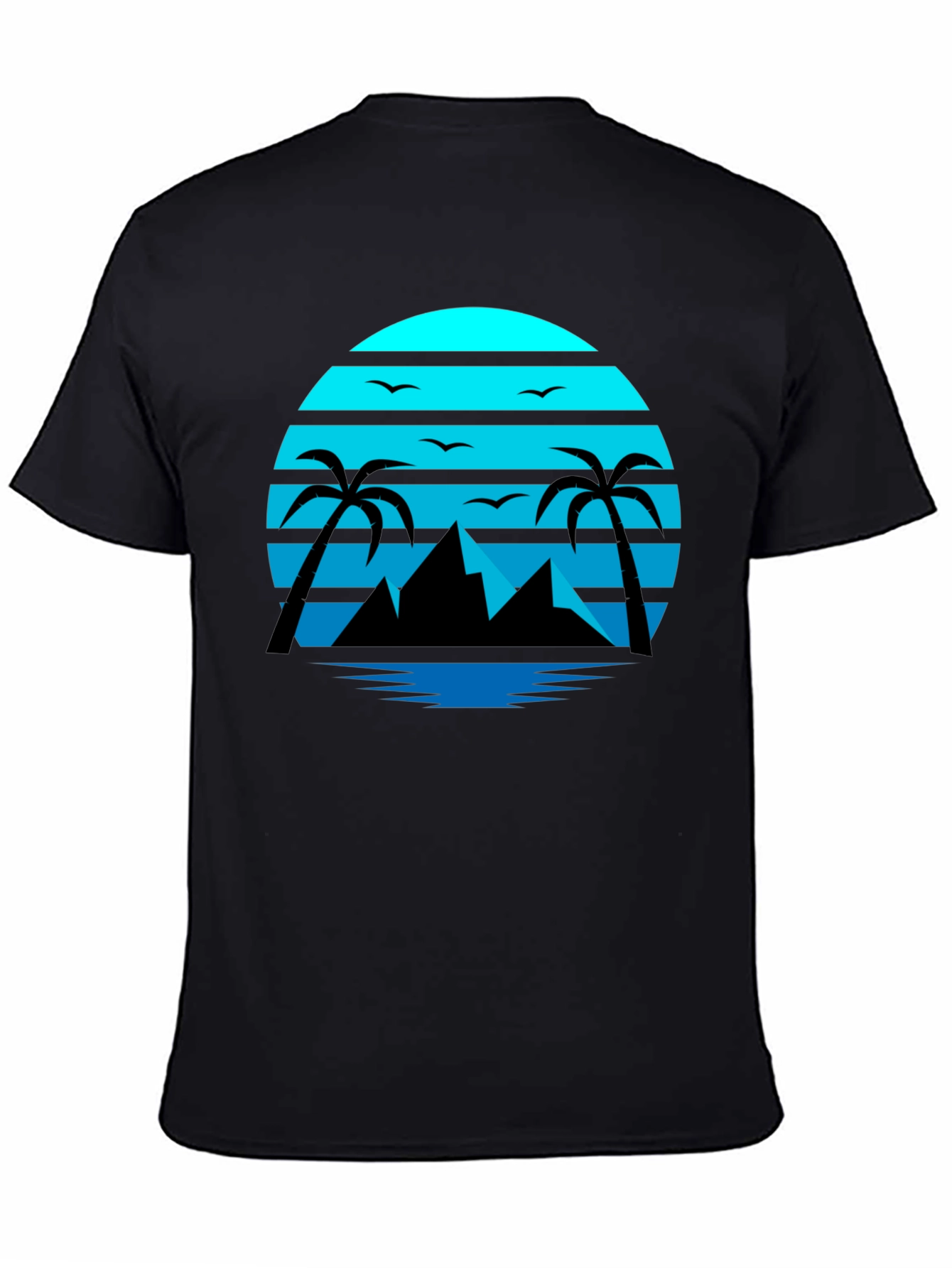 Retro Sunset Beach T-Shirt Palm Tree Graphic Tee