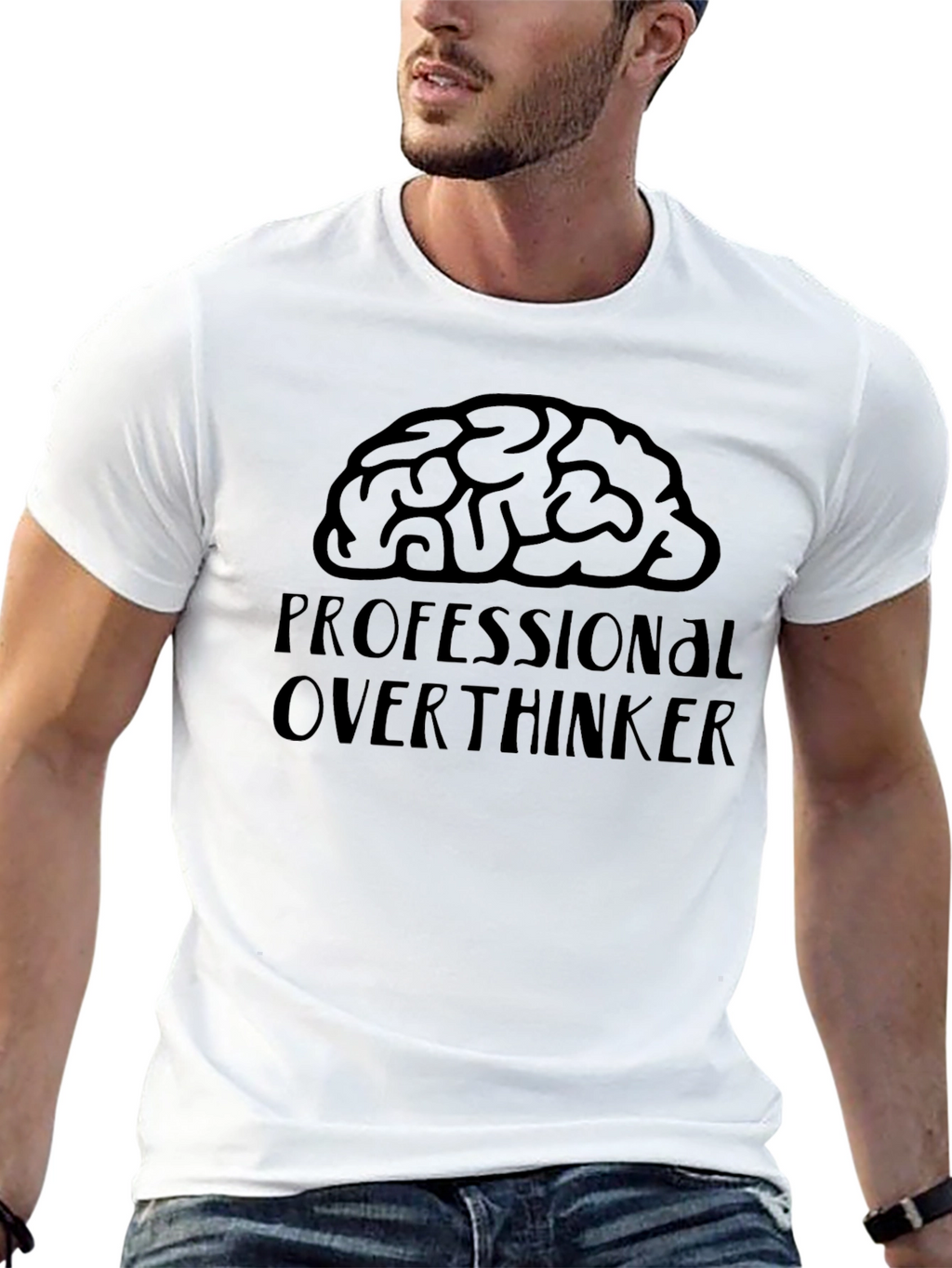 Professional Overthinker T-Shirt - Brain Graphic Tee