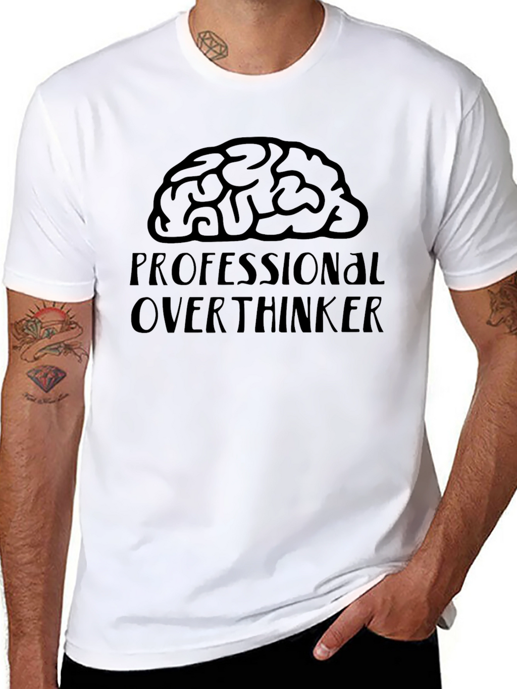 Professional Overthinker T-Shirt - Brain Graphic Tee