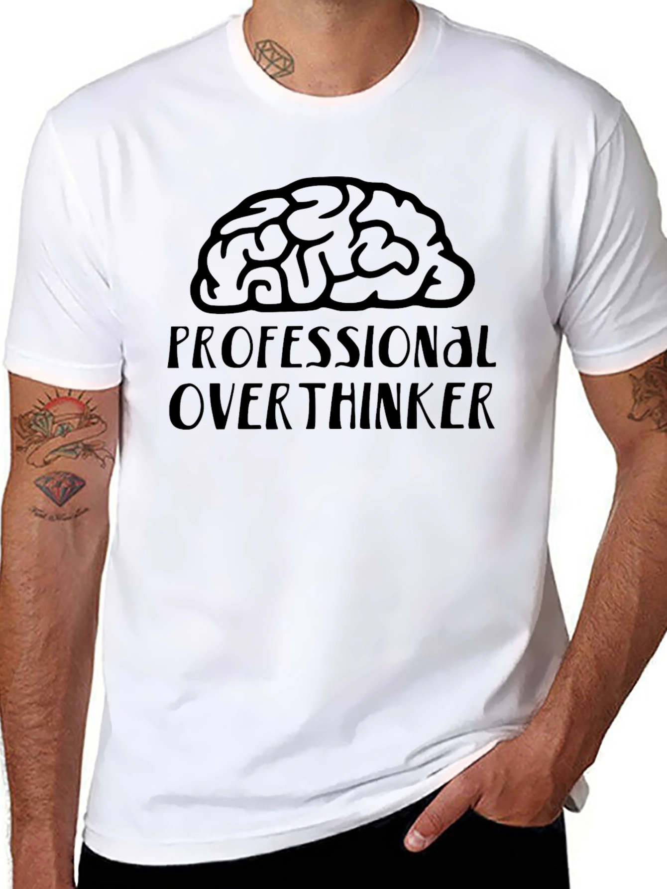 Professional Overthinker T-Shirt - Brain Graphic Tee