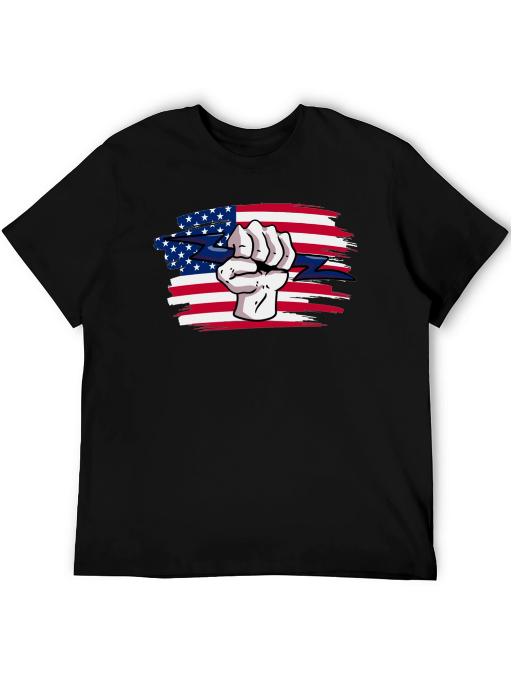 American Patriot Fist Lightning Bolt Graphic Tee