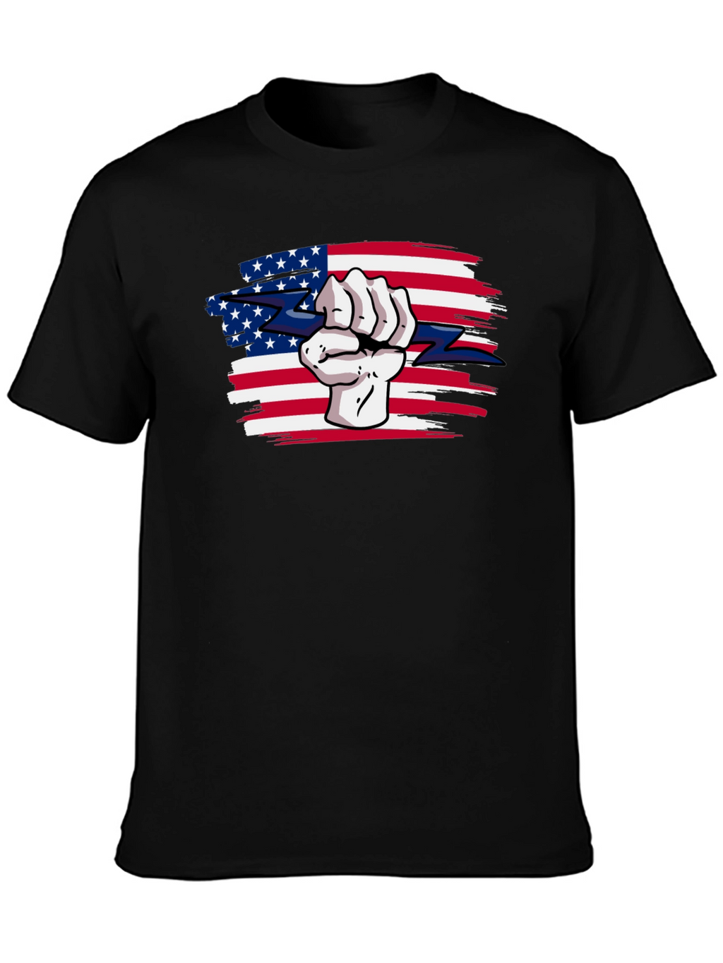 American Patriot Fist Lightning Bolt Graphic Tee