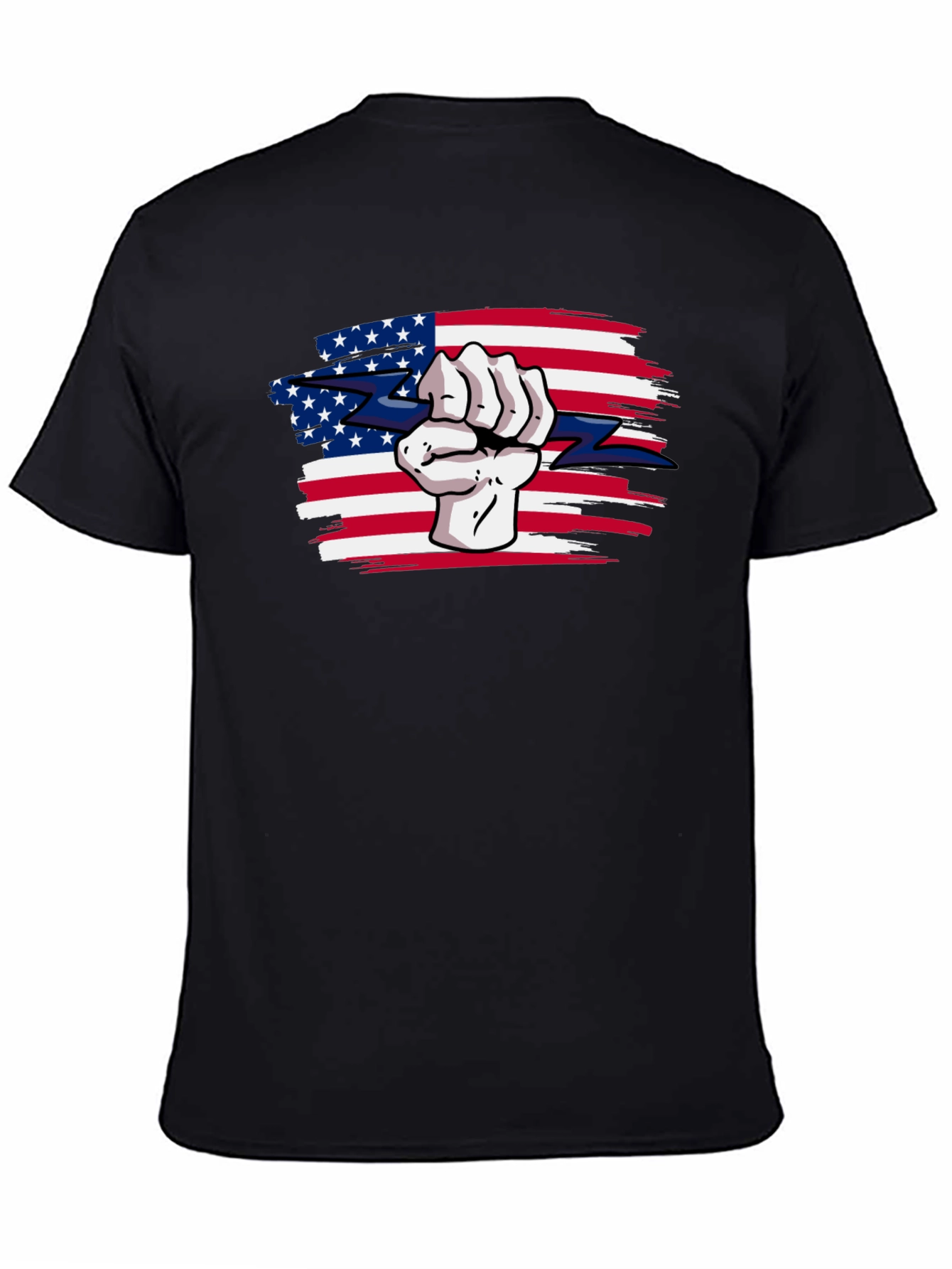 American Patriot Fist Lightning Bolt Graphic Tee