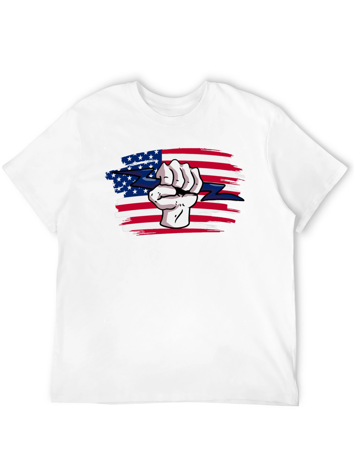 American Patriot Fist Lightning Bolt Graphic Tee