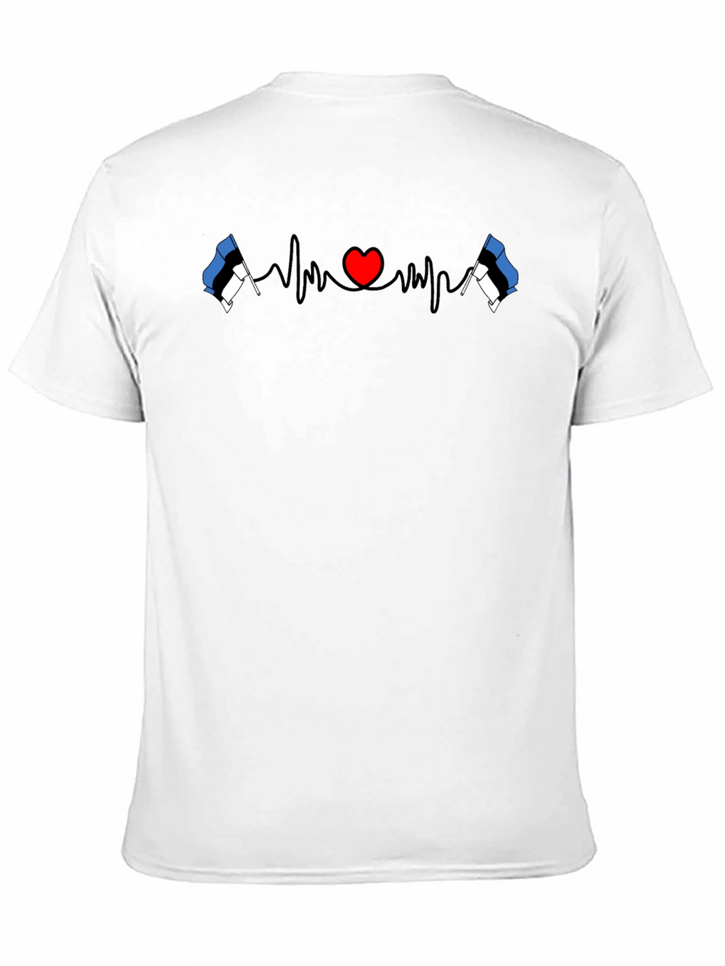 Estonia Flag Heartbeat Graphic Tee - Love Estonia Shirt