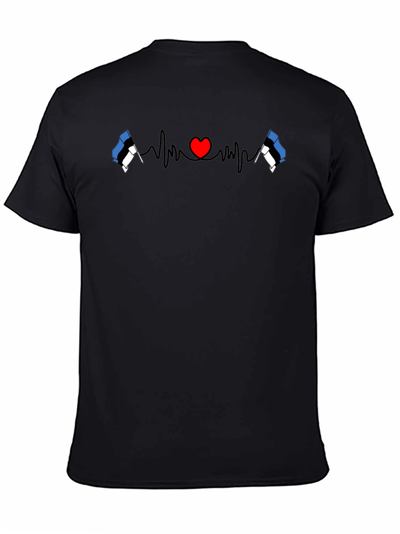 Estonia Flag Heartbeat Graphic Tee - Love Estonia Shirt
