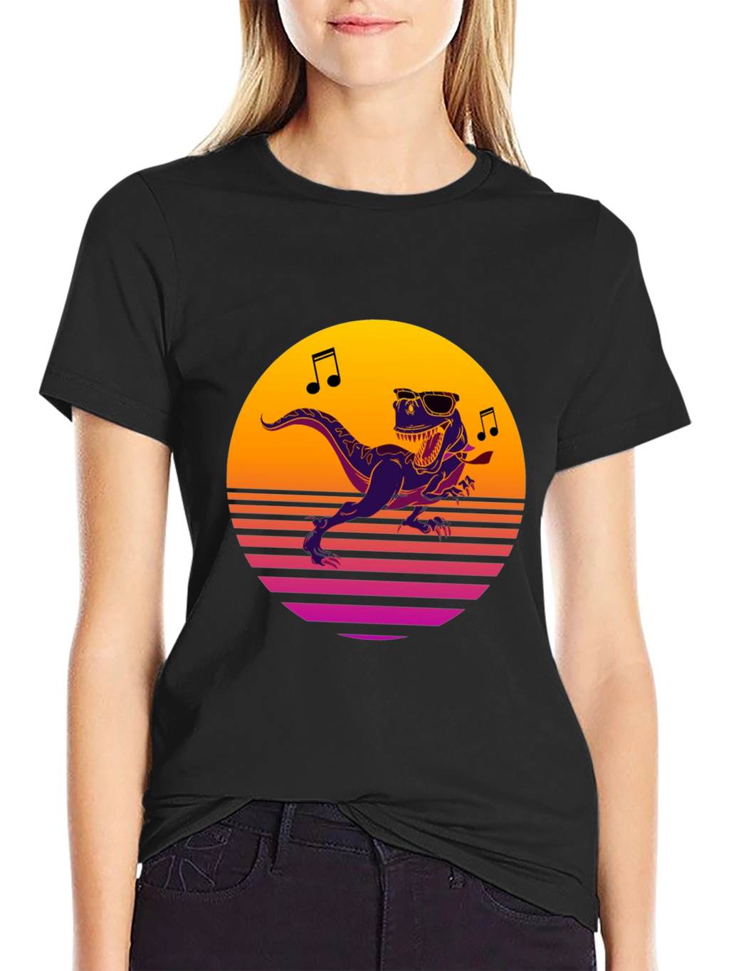 Retro Dino T-Shirt - Dancing T-Rex Graphic Tee