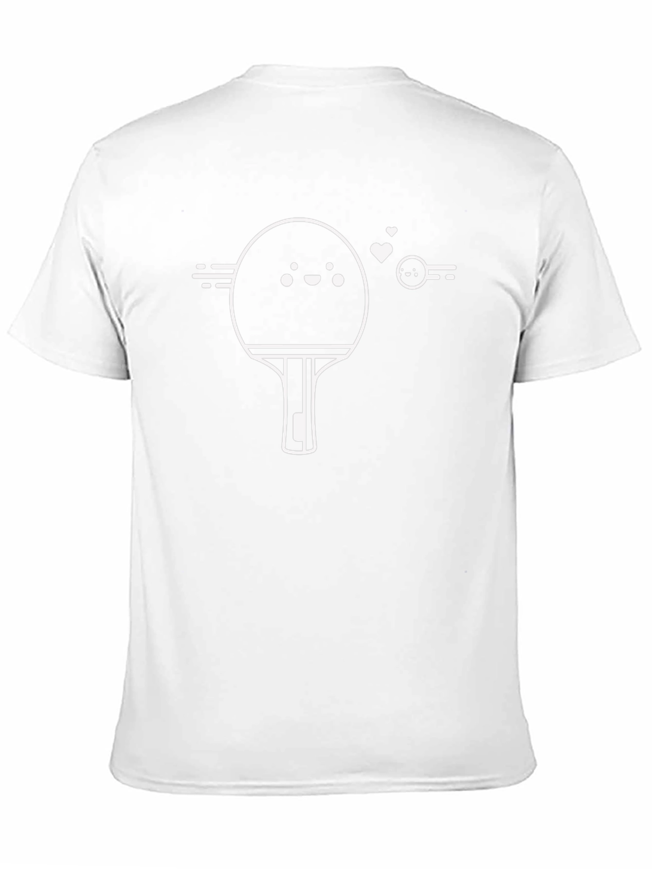 Cute Ping Pong Paddle Graphic Tee - Black