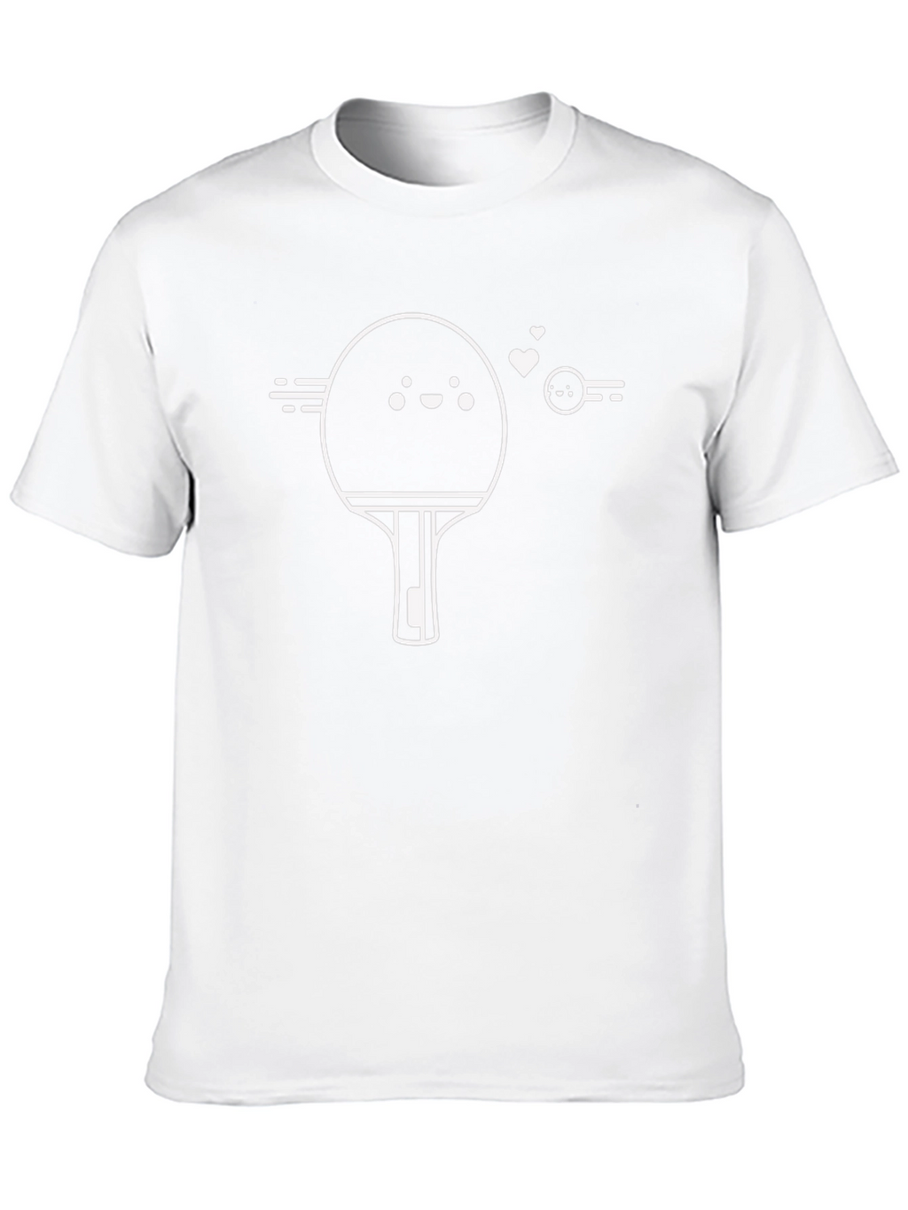 Cute Ping Pong Paddle Graphic Tee - Black