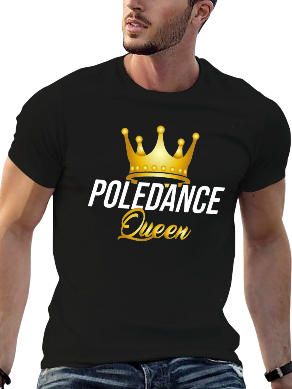 Poledance Queen Graphic Tee - Black Cotton T-Shirt