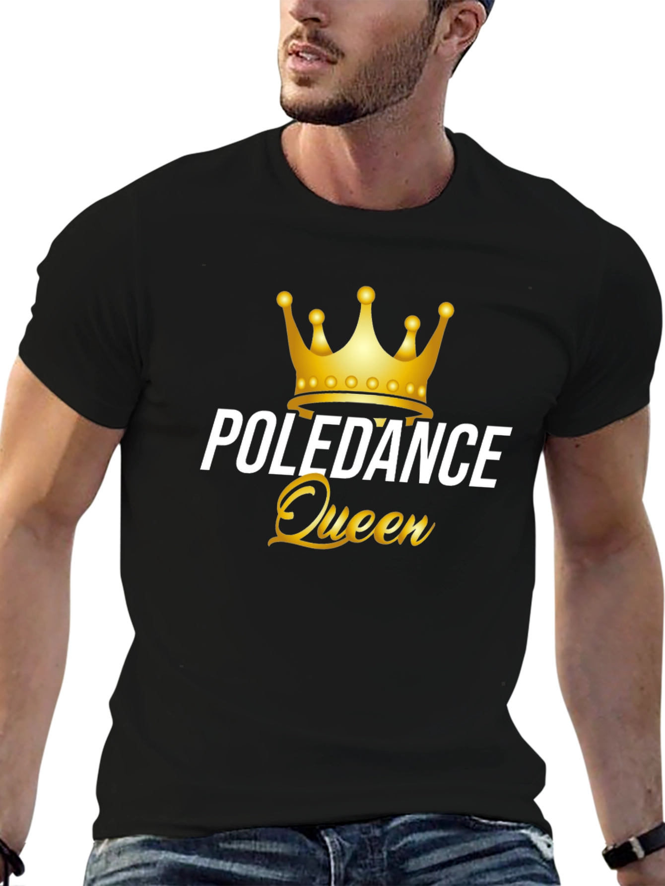 Poledance Queen Graphic Tee - Black Cotton T-Shirt