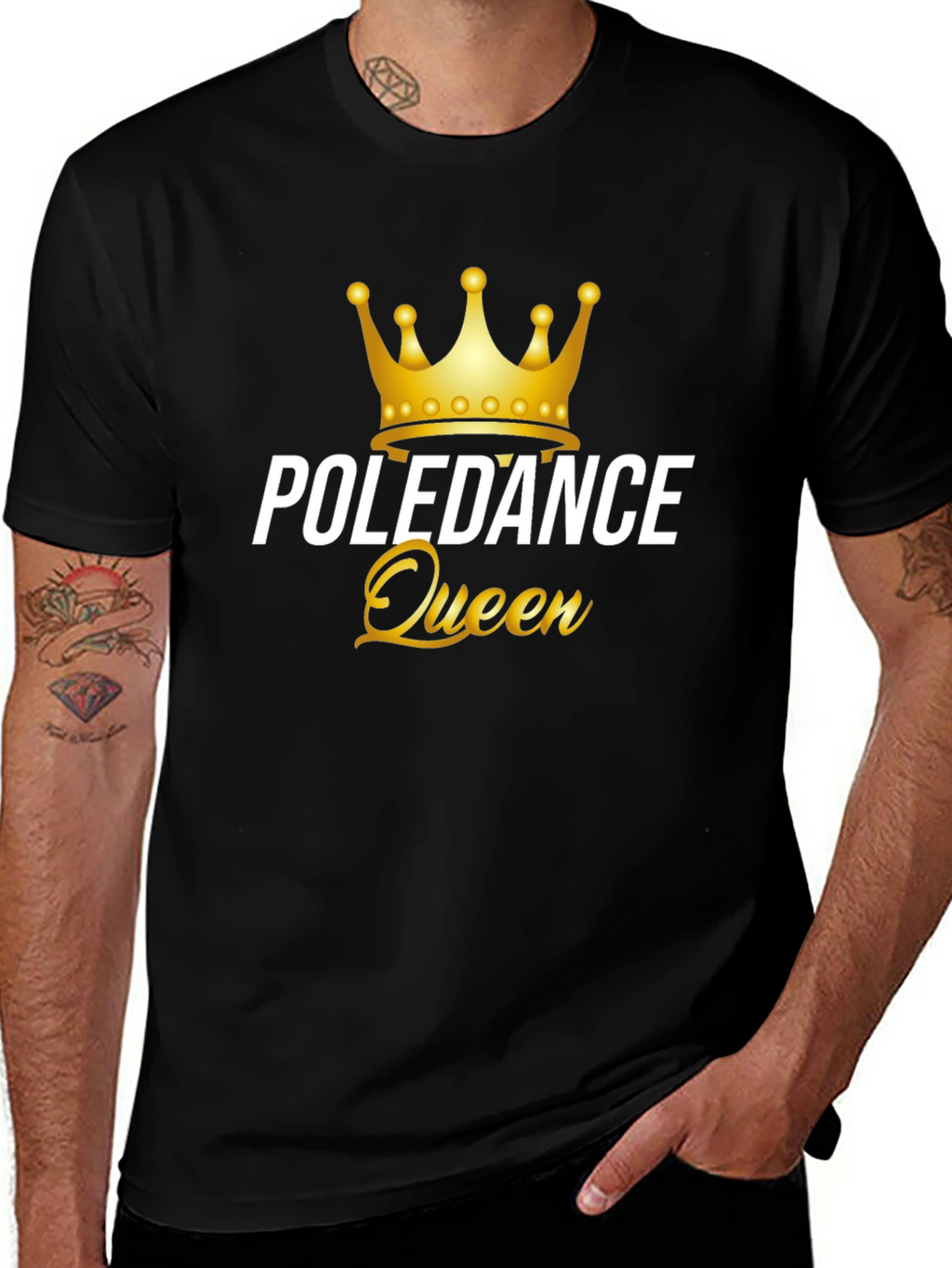 Poledance Queen Graphic Tee - Black Cotton T-Shirt
