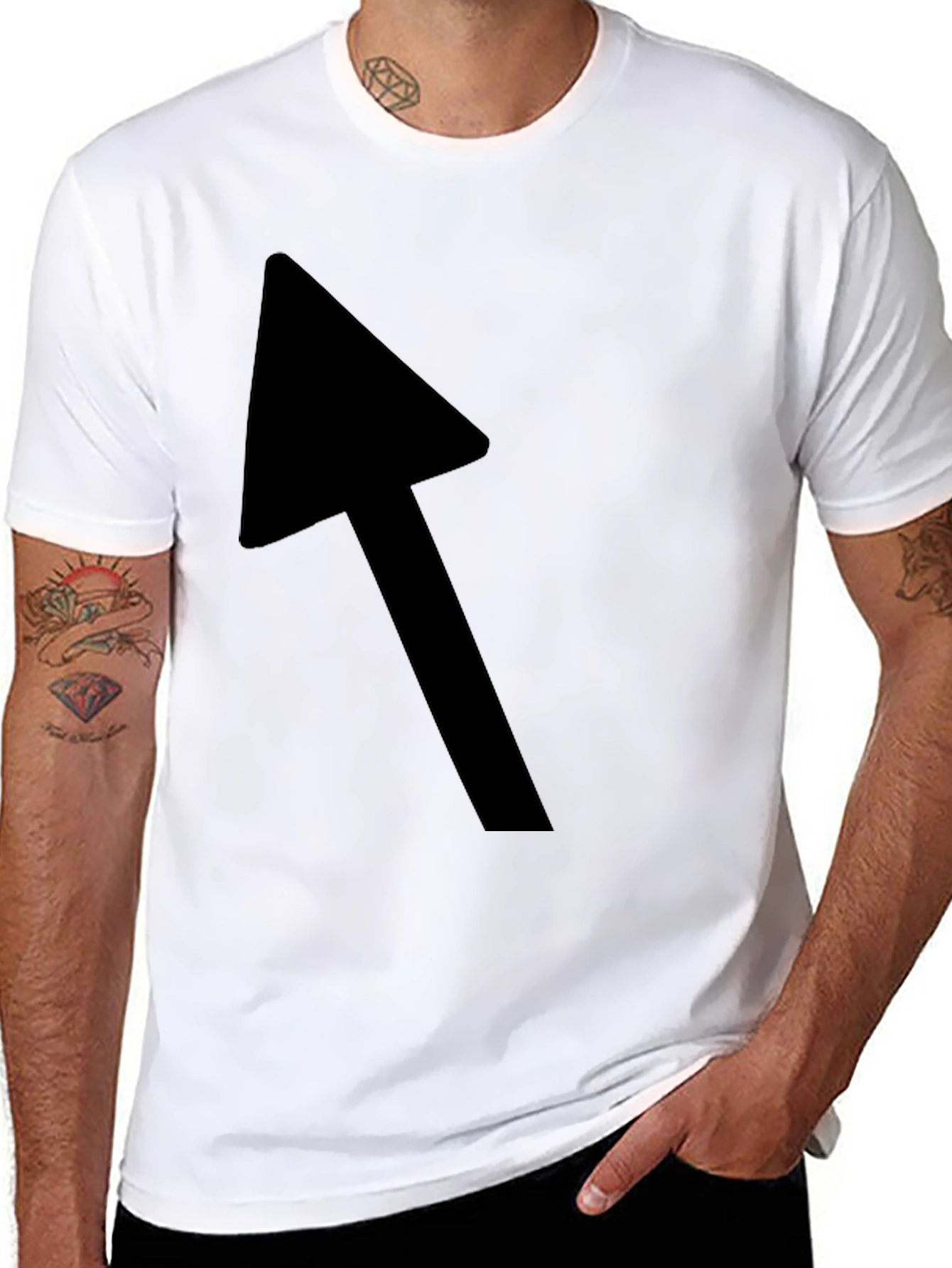 Black T-Shirt with Bold Arrow Graphic