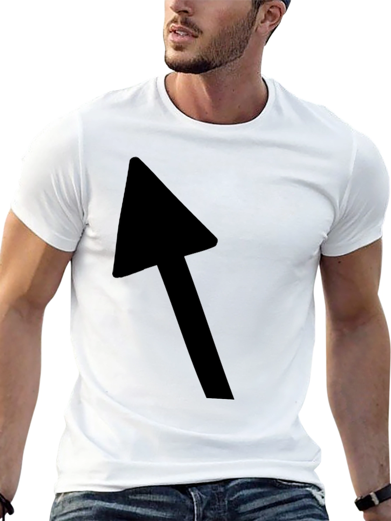 Black T-Shirt with Bold Arrow Graphic