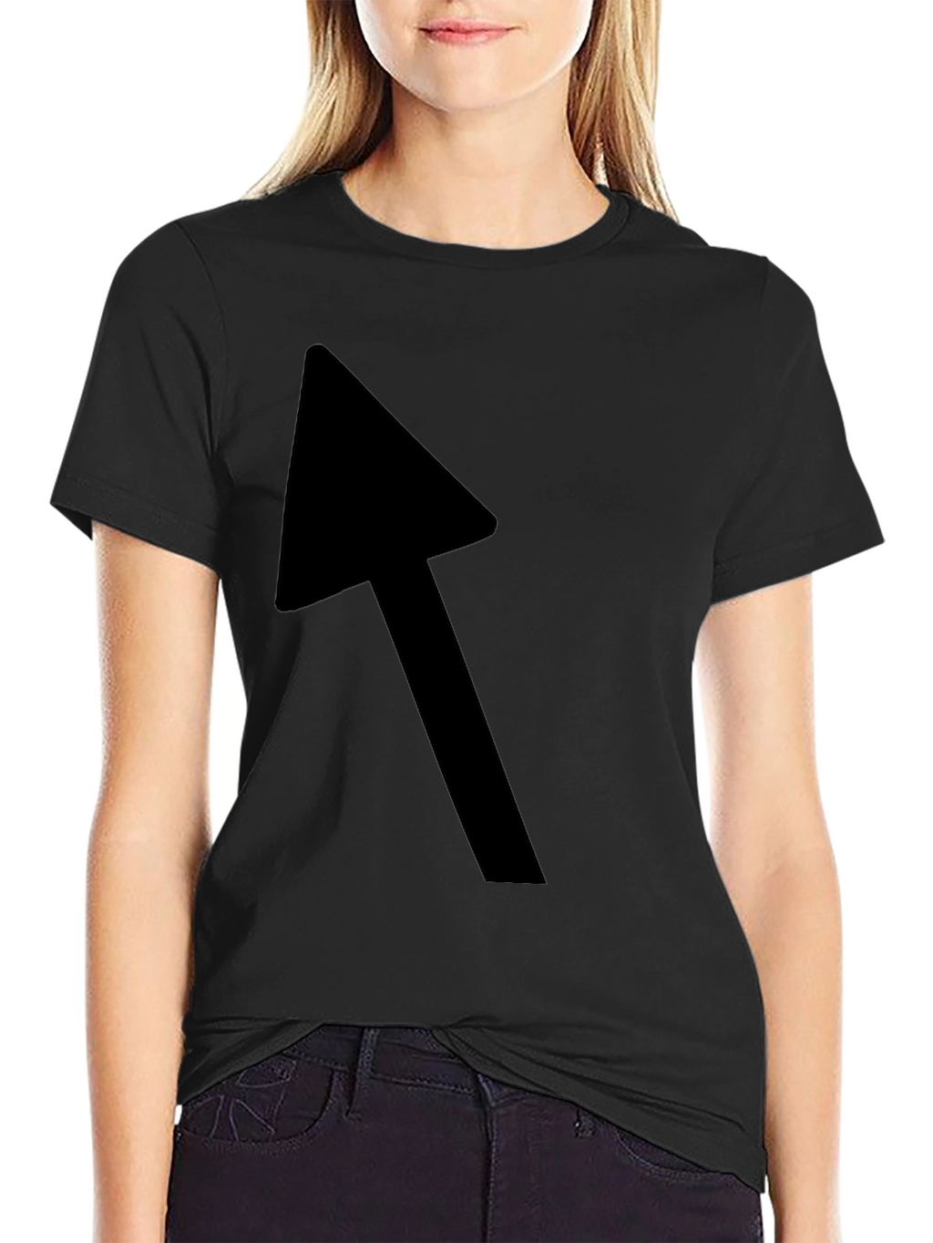 Black T-Shirt with Bold Arrow Graphic