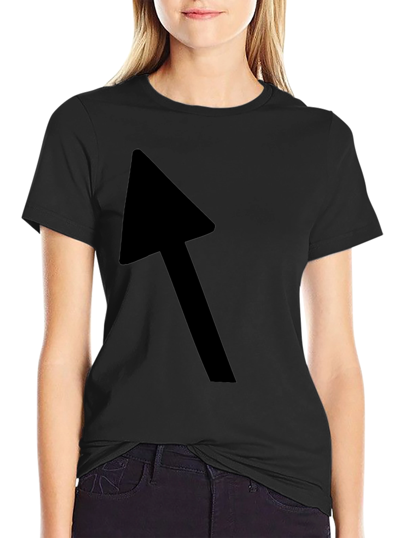 Black T-Shirt with Bold Arrow Graphic