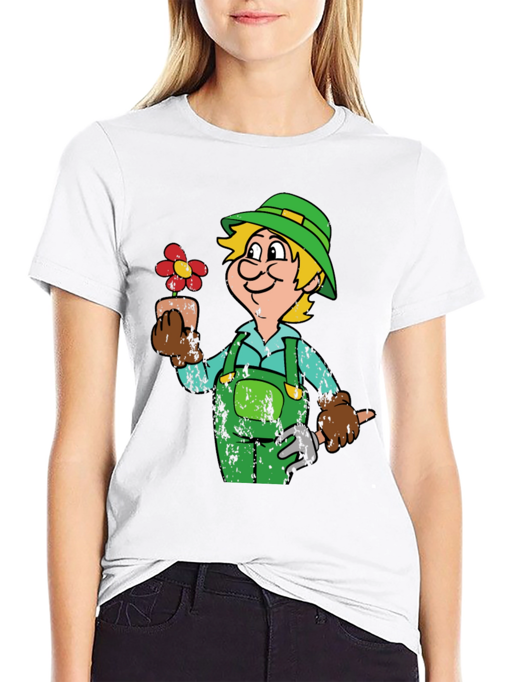 Gardener Cartoon Graphic T-Shirt