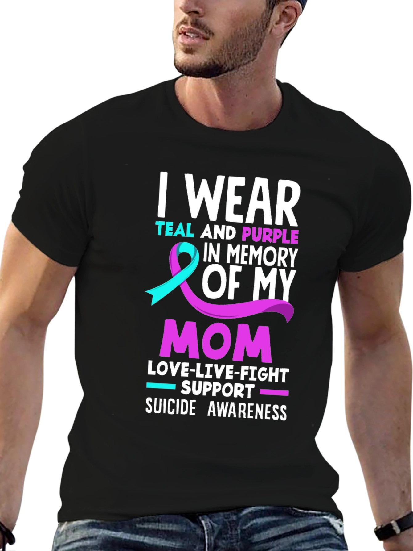 I Wear Teal and Purple Suicide Awareness T-Shirt