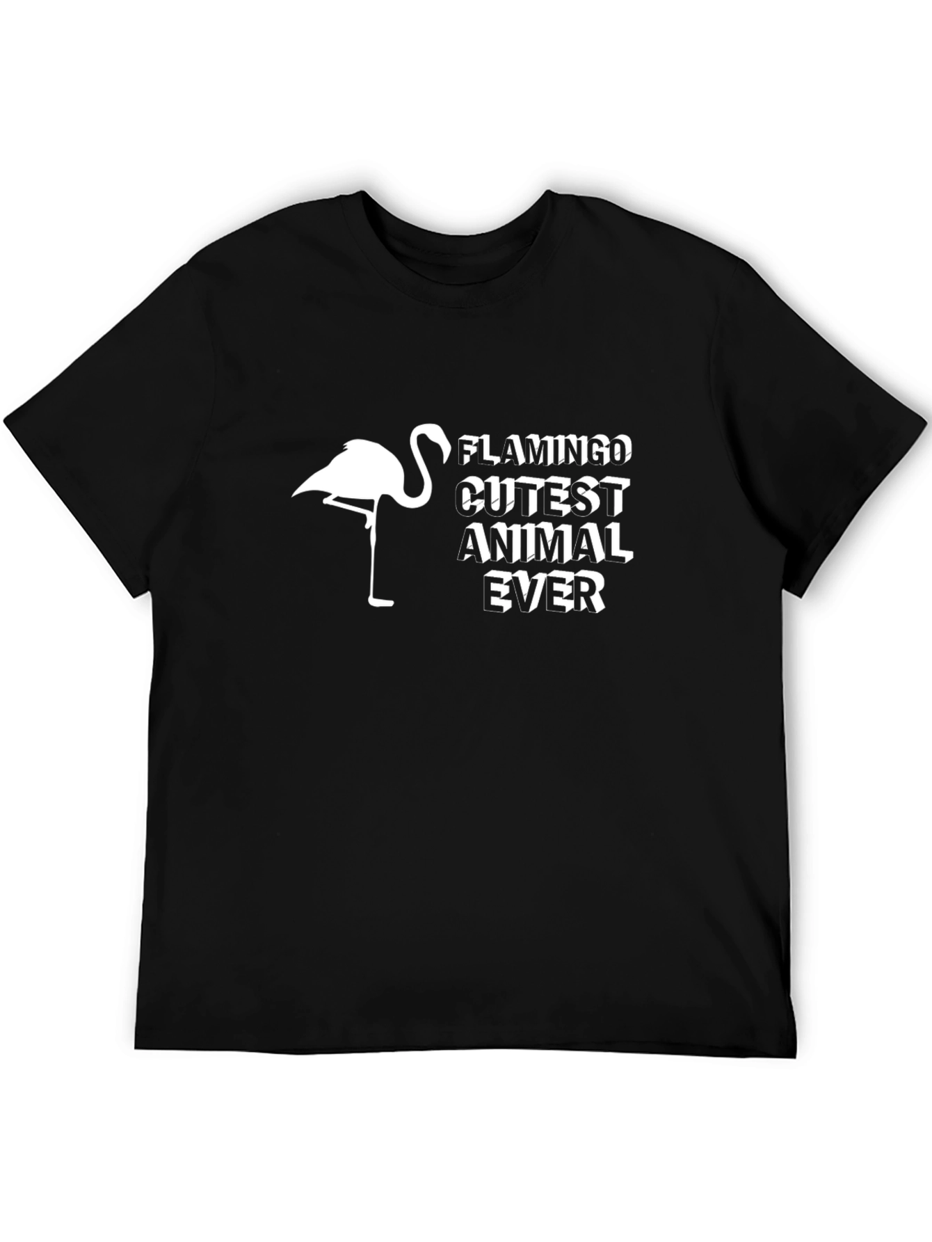 Flamingo Cutest Animal Ever Black T-Shirt
