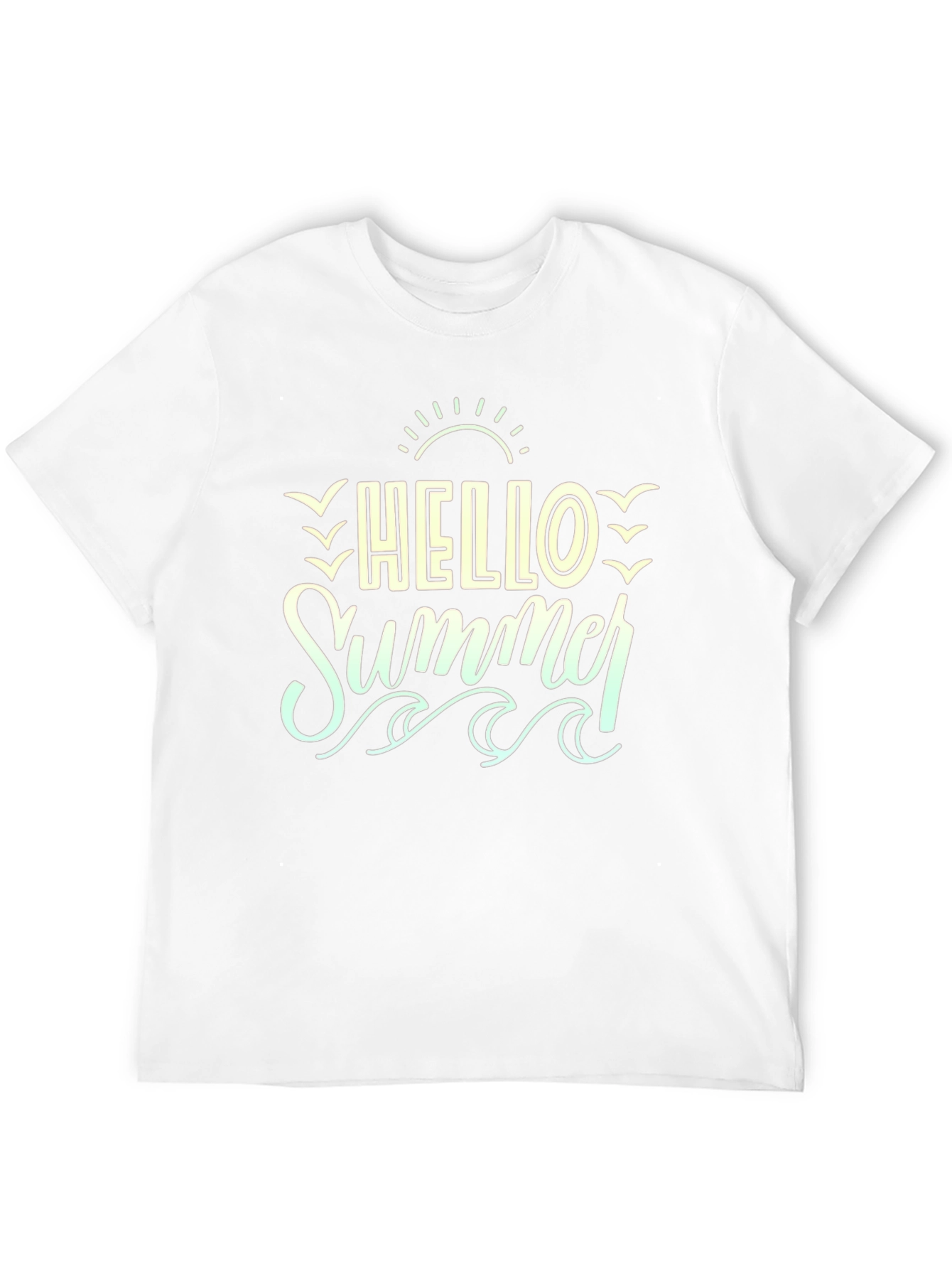 Hello Summer T-Shirt - Black Beach Vibe