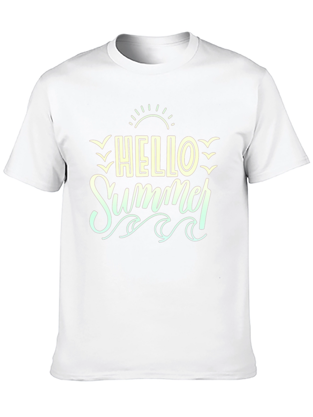 Hello Summer T-Shirt - Black Beach Vibe