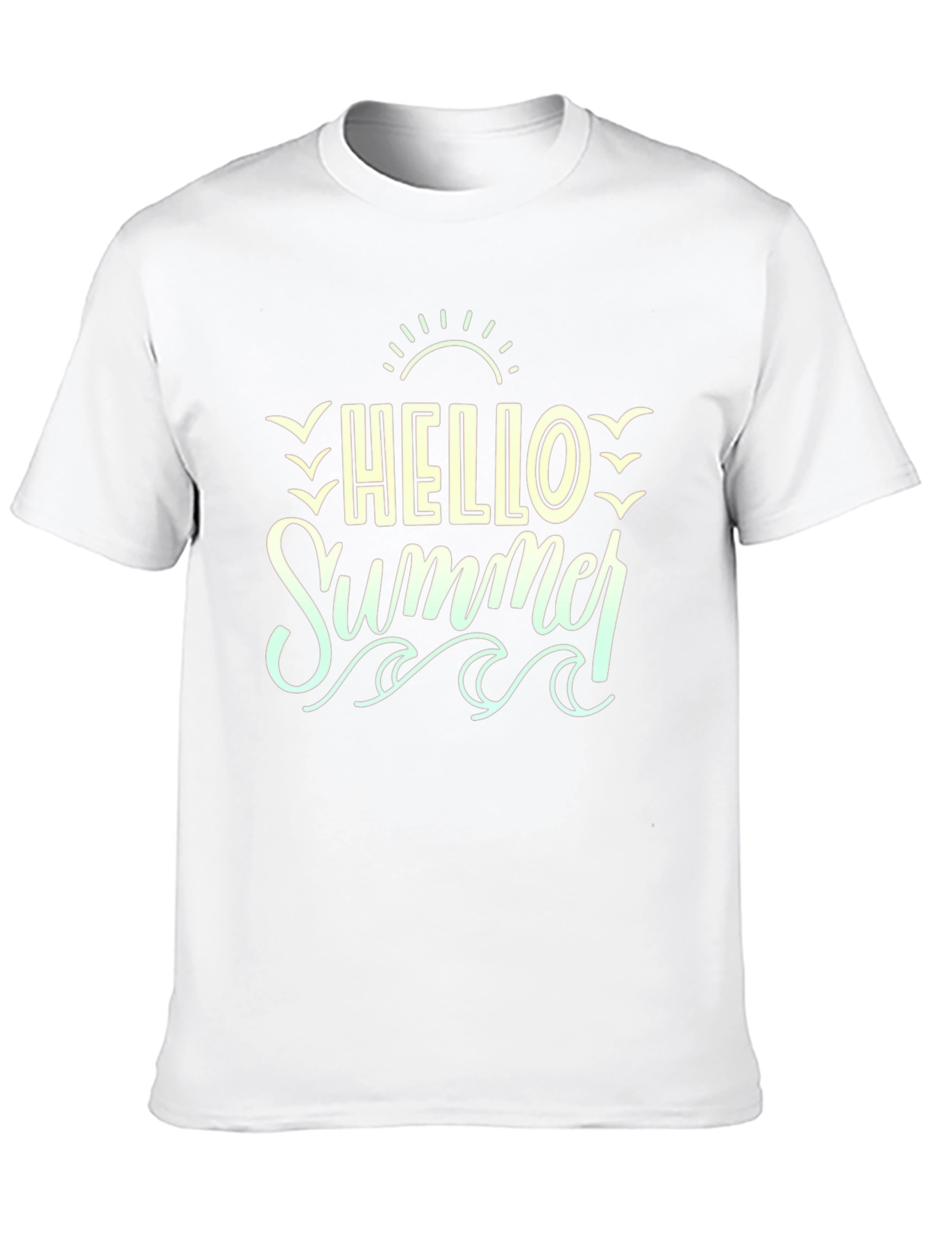 Hello Summer T-Shirt - Black Beach Vibe