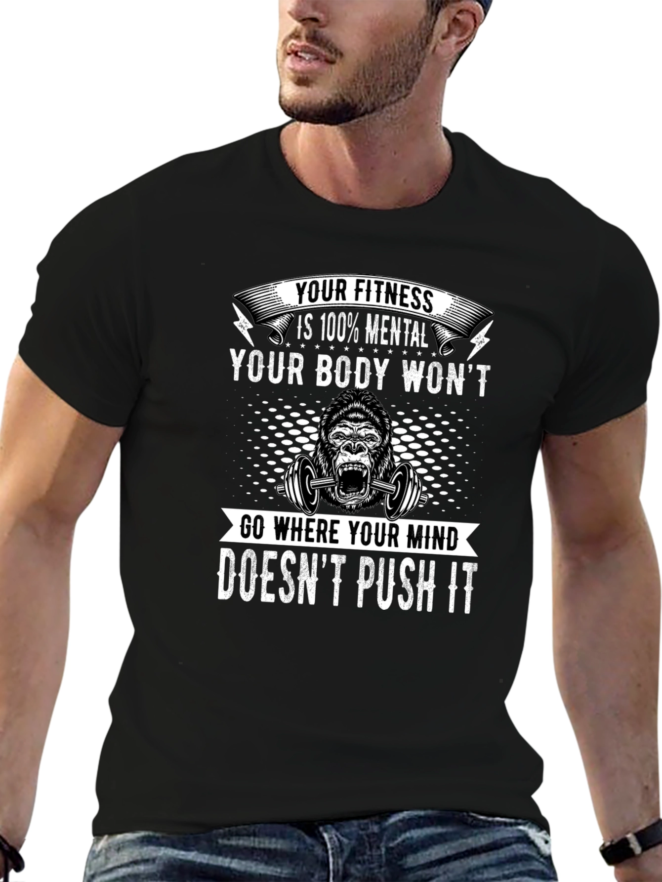 Motivational Fitness T-Shirt: Mental Strength Design