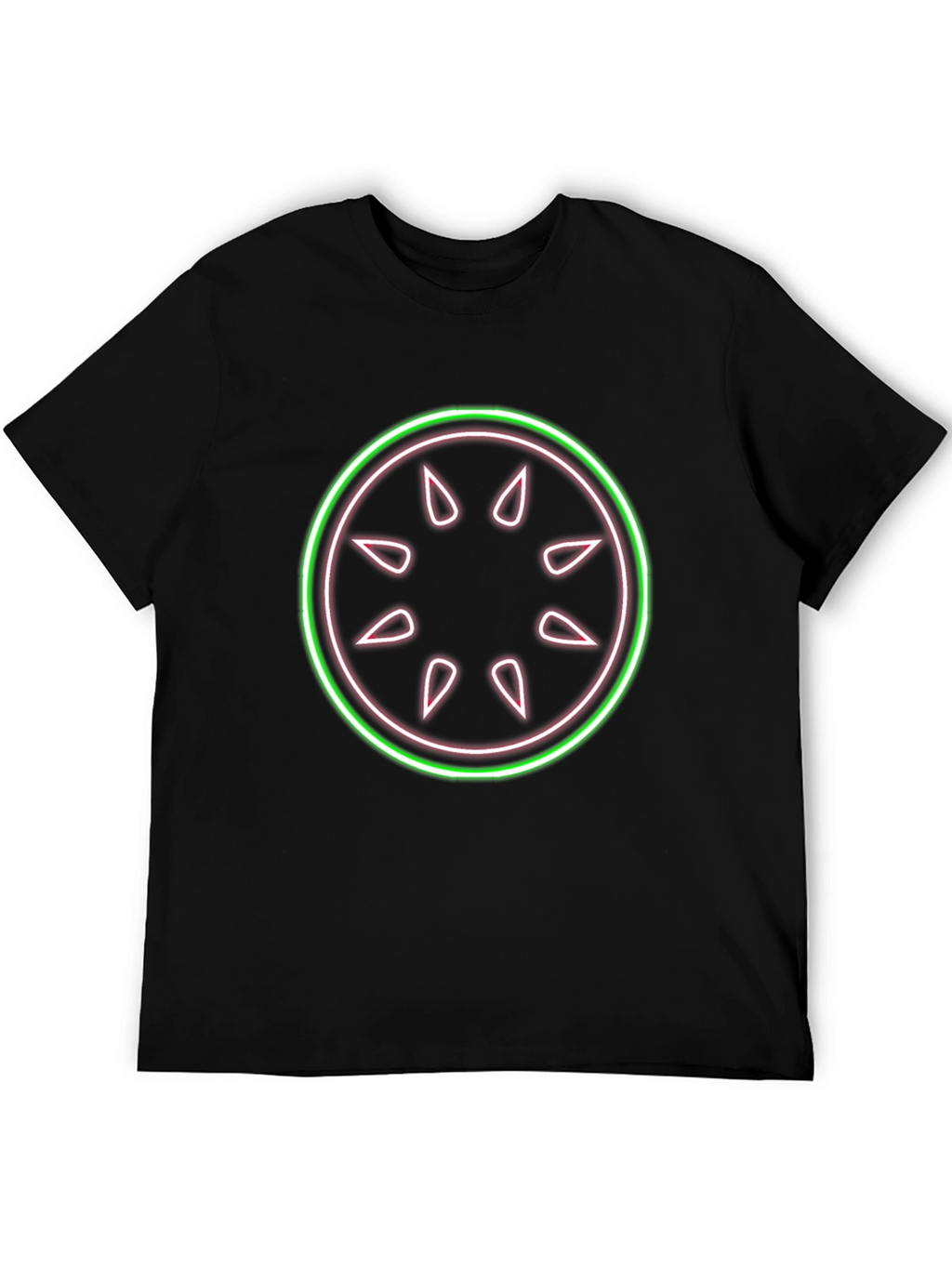 Neon Fruit Slice Graphic Black T-Shirt