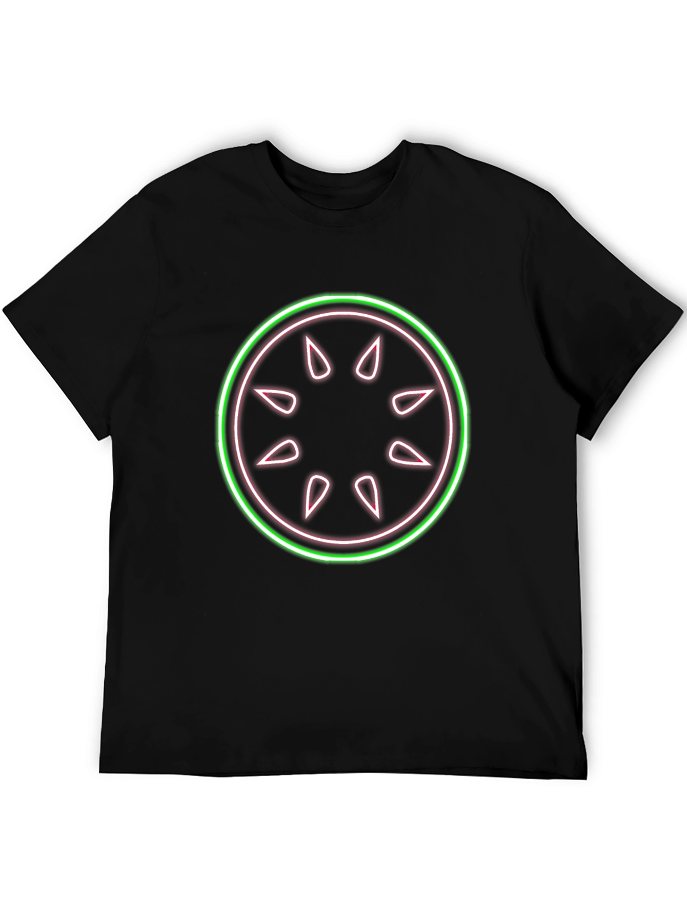 Neon Fruit Slice Graphic Black T-Shirt