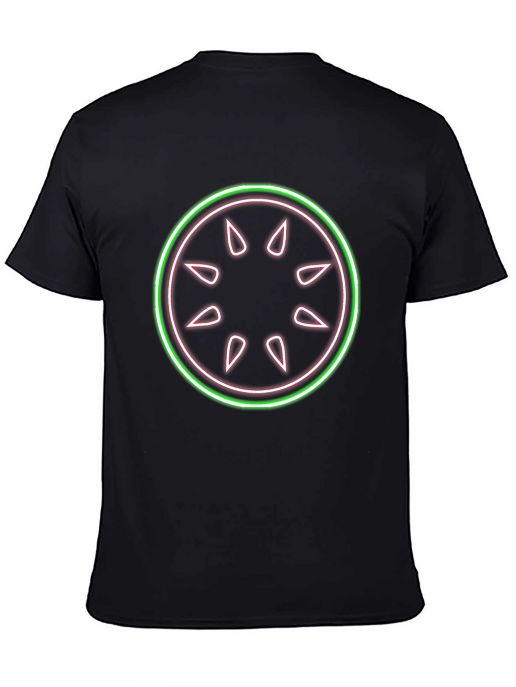 Neon Fruit Slice Graphic Black T-Shirt