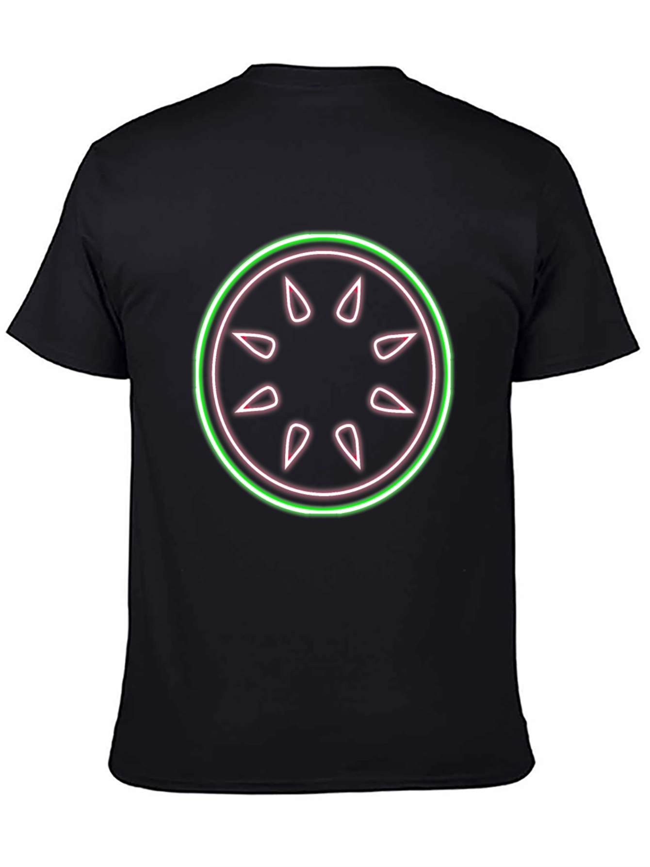 Neon Fruit Slice Graphic Black T-Shirt