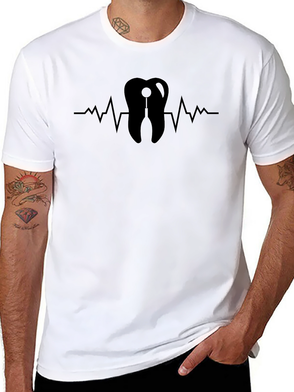 Dentist Heartbeat T-Shirt - Modern Graphic Tee