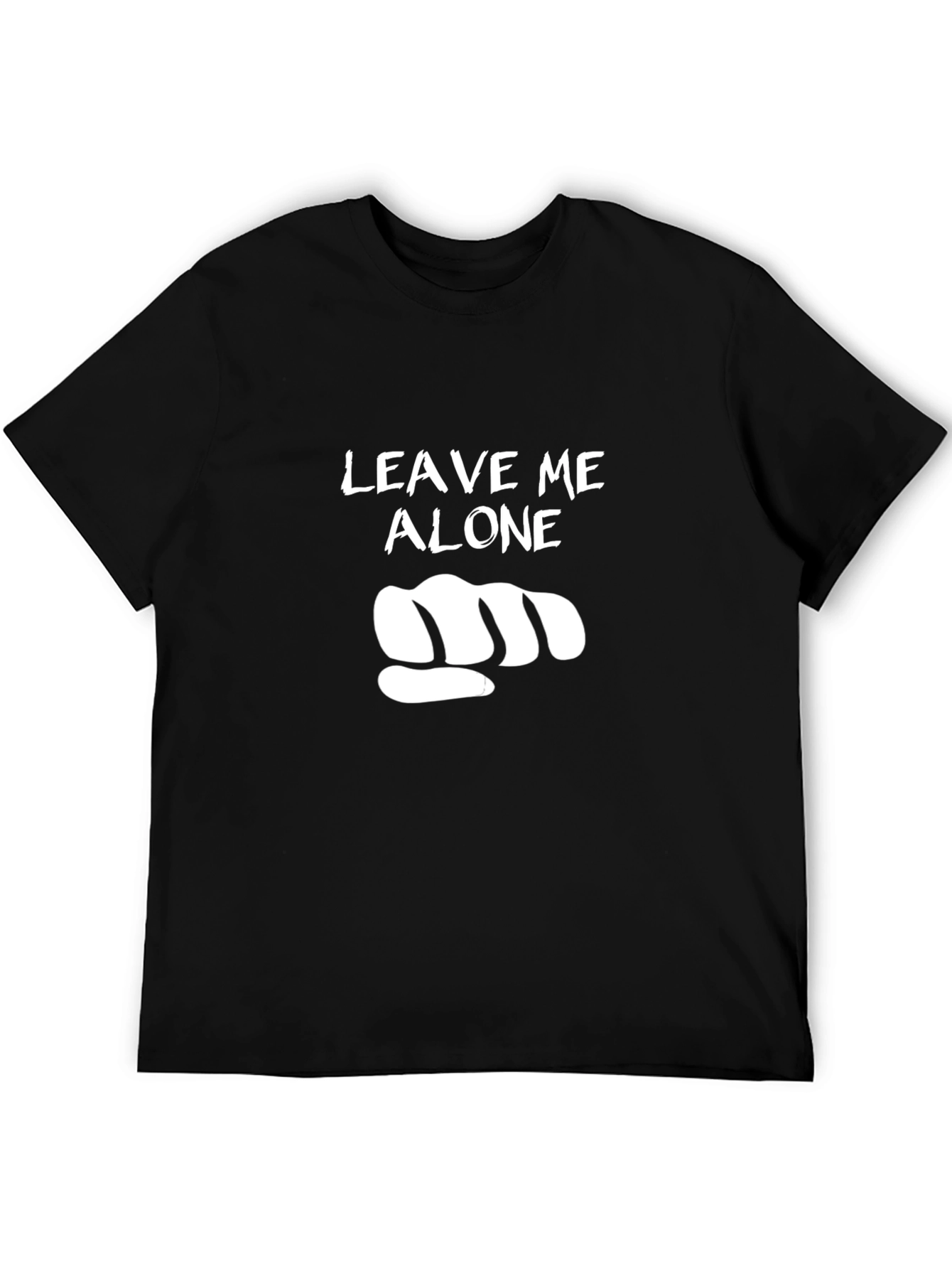 Leave Me Alone Graphic Tee - Black Casual T-Shirt