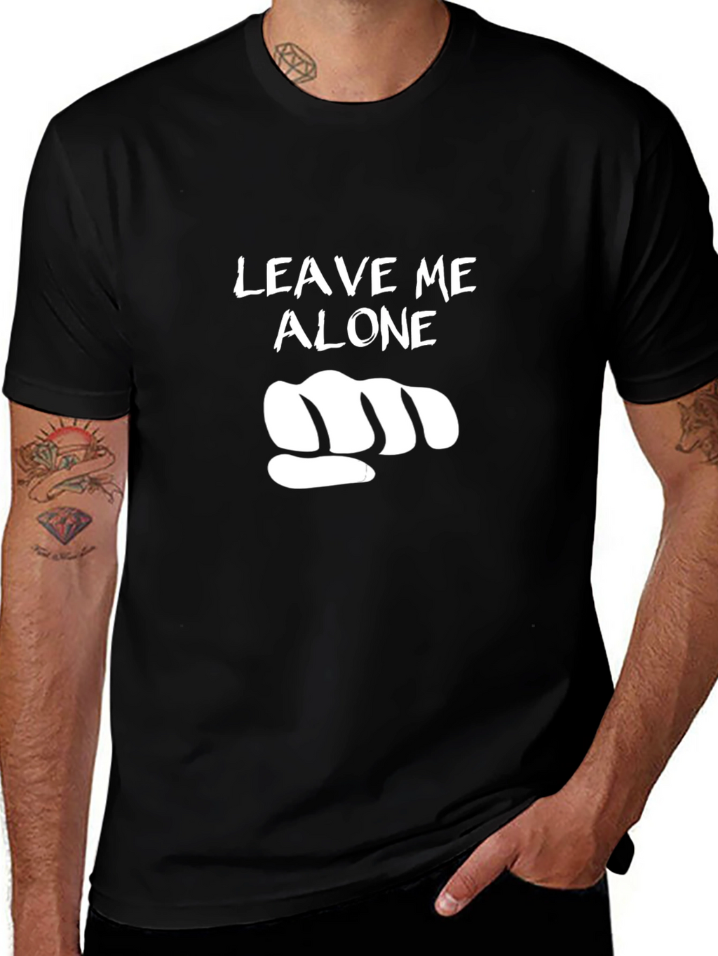 Leave Me Alone Graphic Tee - Black Casual T-Shirt
