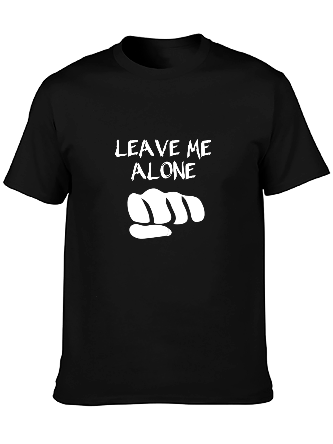 Leave Me Alone Graphic Tee - Black Casual T-Shirt