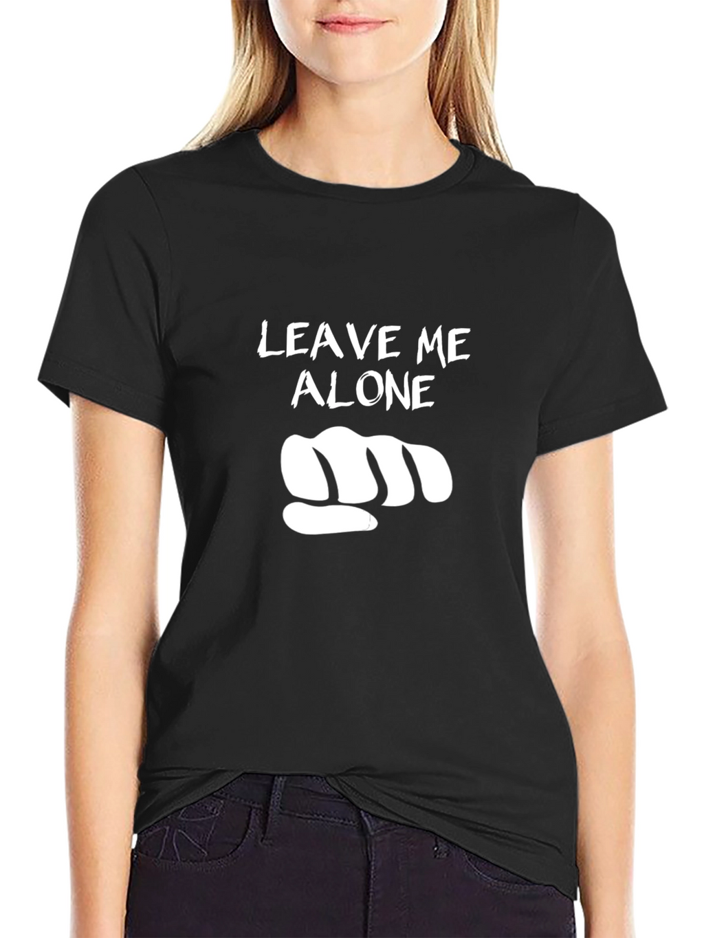 Leave Me Alone Graphic Tee - Black Casual T-Shirt