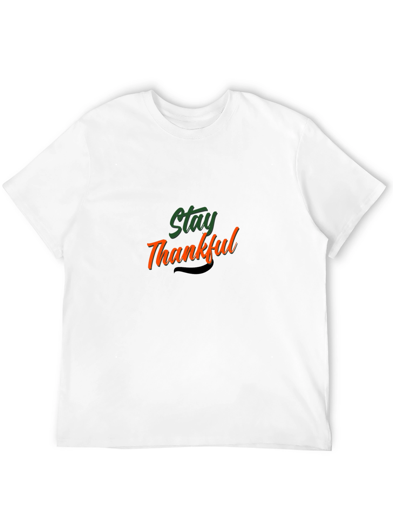 Stay Thankful Black Graphic T-Shirt