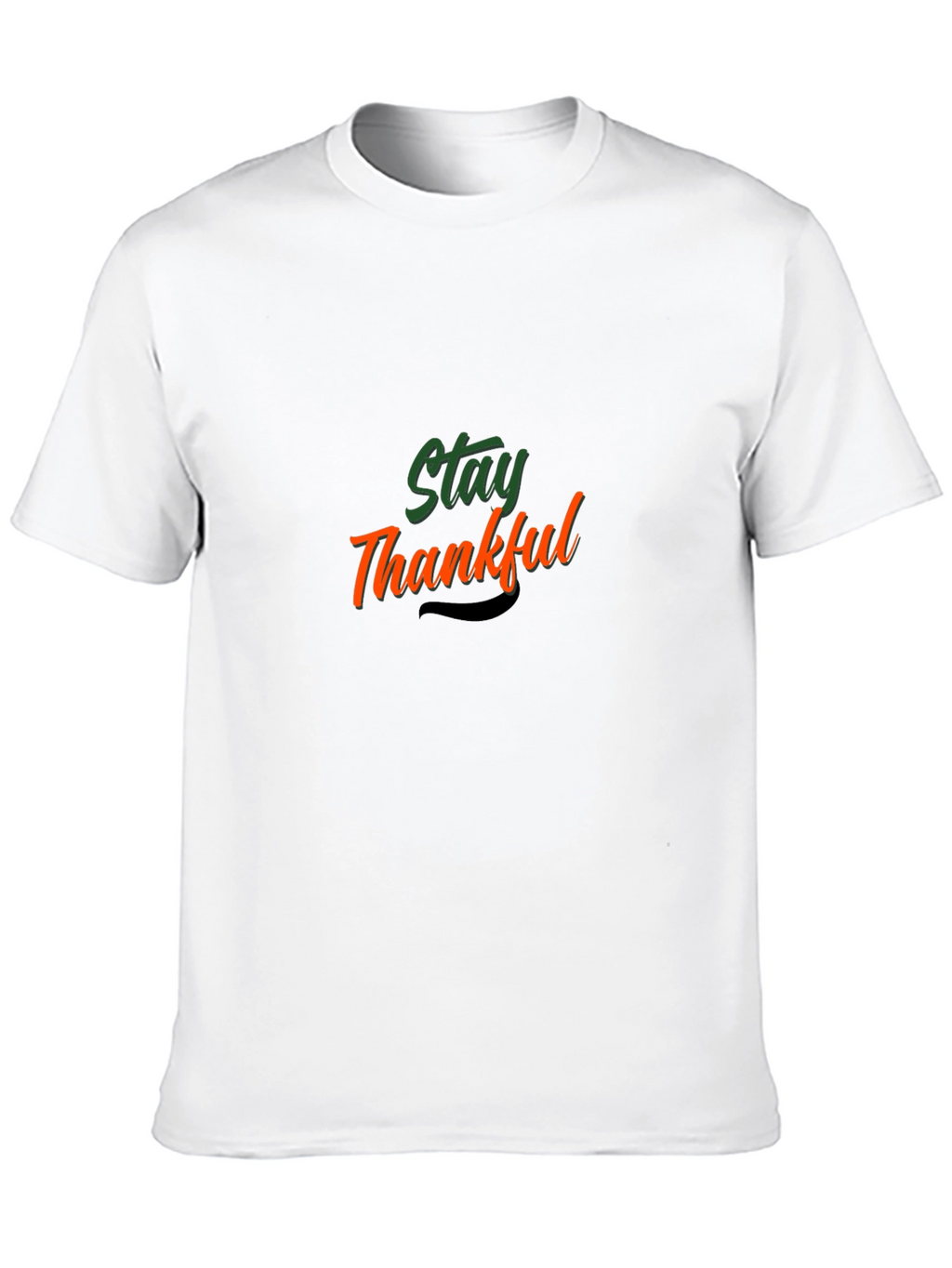 Stay Thankful Black Graphic T-Shirt
